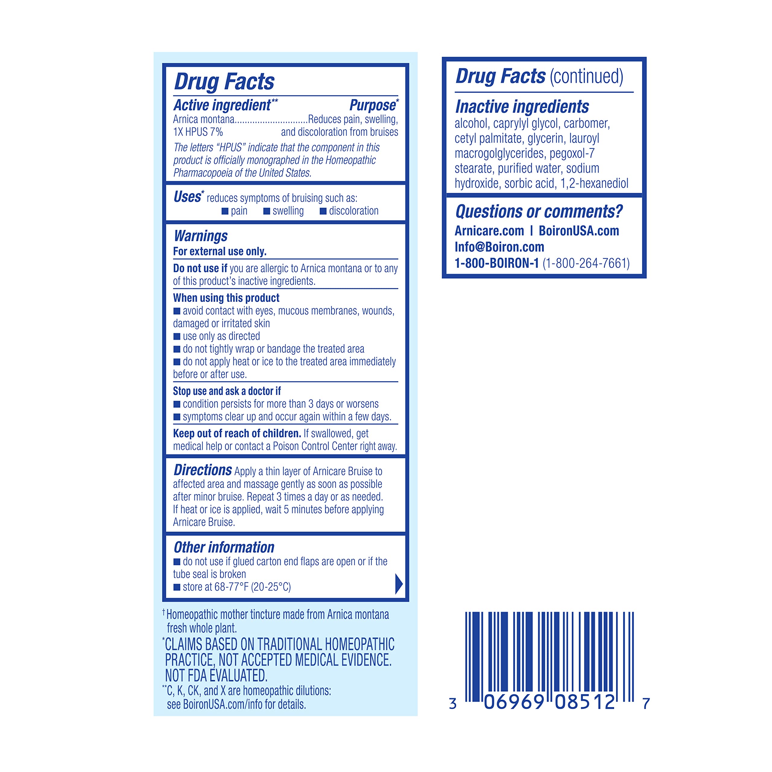 Boiron Arnicare Bruise Cream for Pain Relief from Bruising and Swelling or Discoloration from Injury - 1.4 oz Boiron buy supplements canada