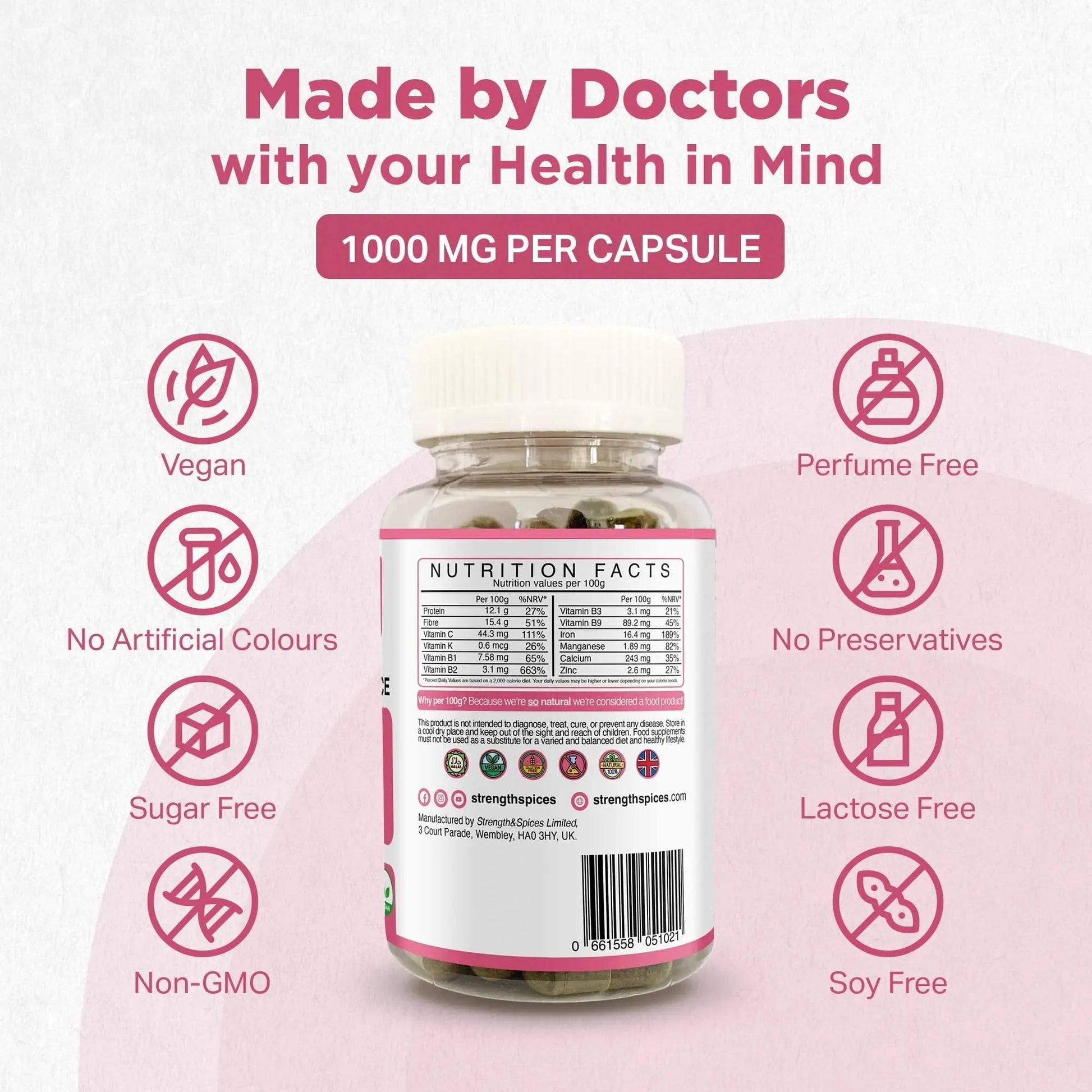 Strength & Spices Hormone Balance 100% Natural Estrogen Supplement – 12 Ingredients w Dong Quai - 60 Vegan UK Made 1000mg Capsules – Fertility and Menstrual Comfort STRENGTH & SPICES100% Natural Vegan Food Supplements buy supplements canada