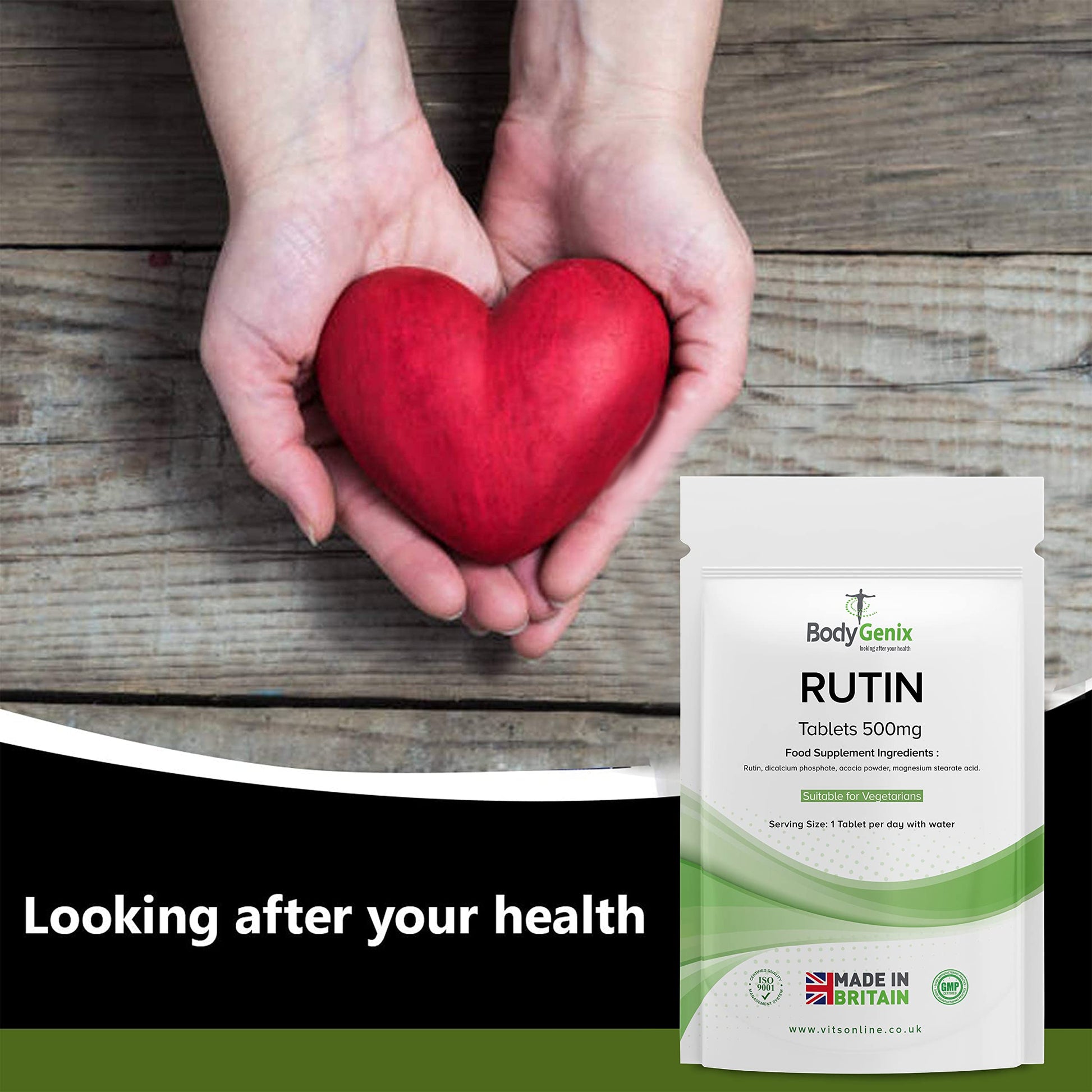 Bodygenix Rutin 500mg Tablets CAPILLARIES, VARICOSE Veins, Hemorrhoids Veg Friendly - UK Made (120) 4 Month Supply Bodygenix buy supplements canada