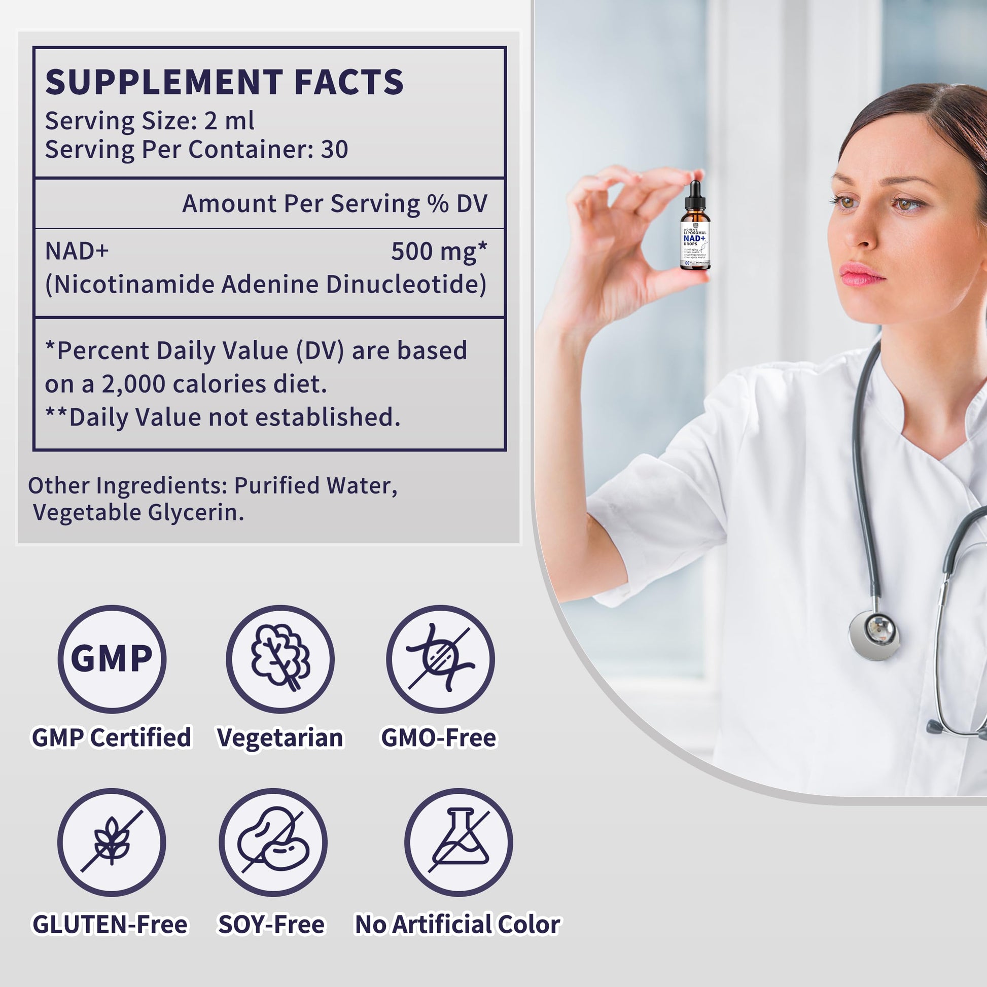 Women's NAD Liquid Supplement, Pure 500mg Liposomal NAD - Cell Regeneration，Energy Support, Vegan,Sugar Free，Additives Free Hudetex buy supplements canada