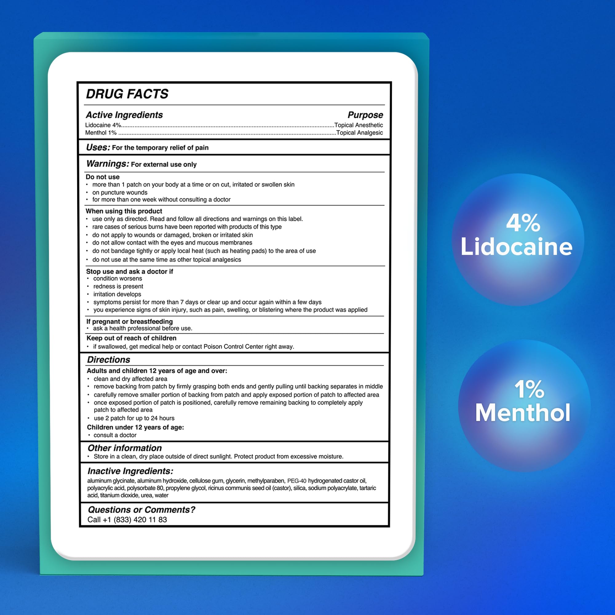 JJ CARE Lidocaine Patches [Pack of 30], 4” x 5.5” Lidocaine 4% Maximum Strength Back Pain Relief Patches for Fast Numbing of Aches, Pains, Back, Neck, Shoulder, Muscle Soreness JJ CARE buy supplements canada
