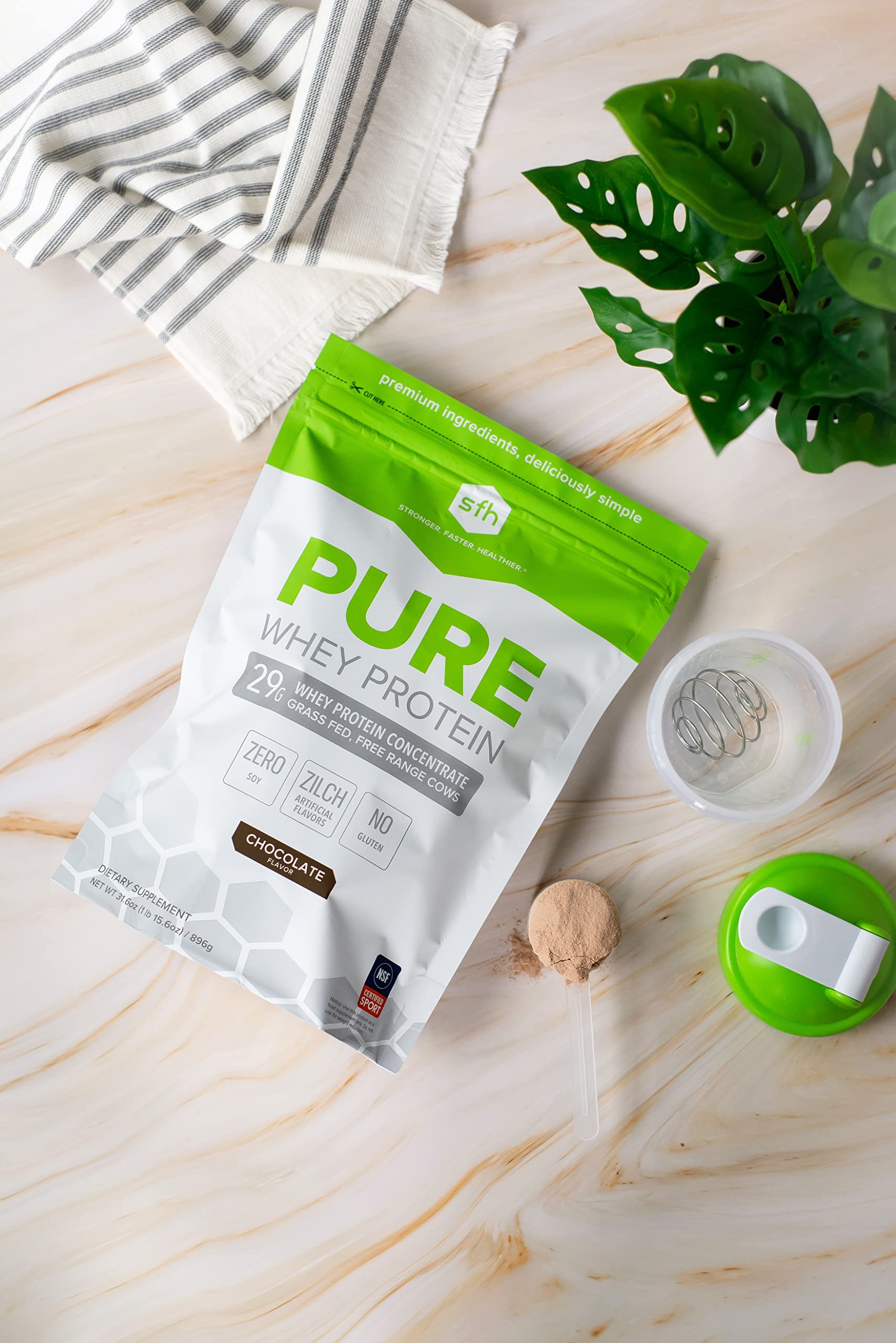 SFH Pure Whey Protein Powder (Chocolate) Best Tasting 100% Grass Fed Whey SFH buy supplements canada
