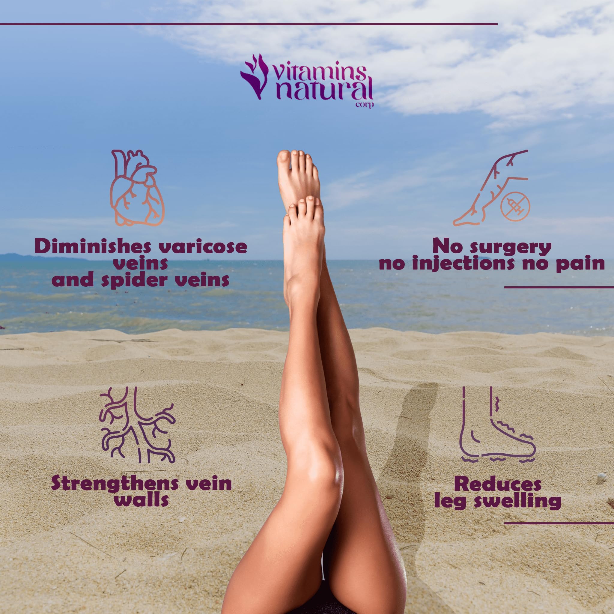 VITAMINS NATURAL CORP. CircuVeins Varicose Veins Support for Legs Capsules – Organic Vein Health Supplement with Horse Chestnut Grape Extract and Cayenne Pepper – 60 Capsules VITAMINS NATURAL CORP buy supplements canada