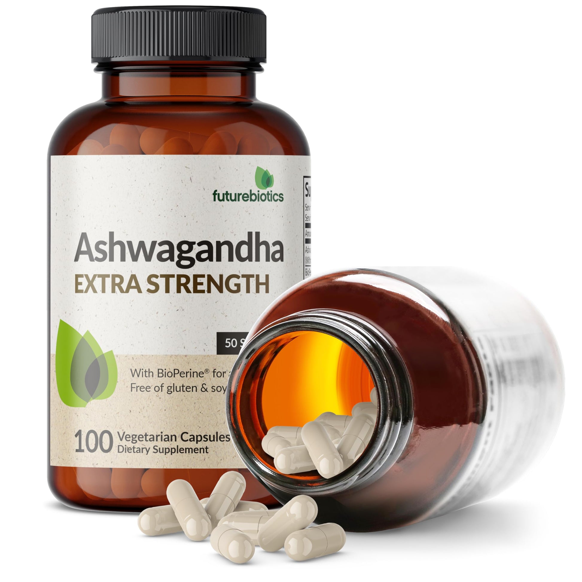 Futurebiotics Ashwagandha Extra Strength Stress & Mood Support with BioPerine - Non GMO Formula, 100 Vegetarian Capsules Futurebiotics buy supplements canada