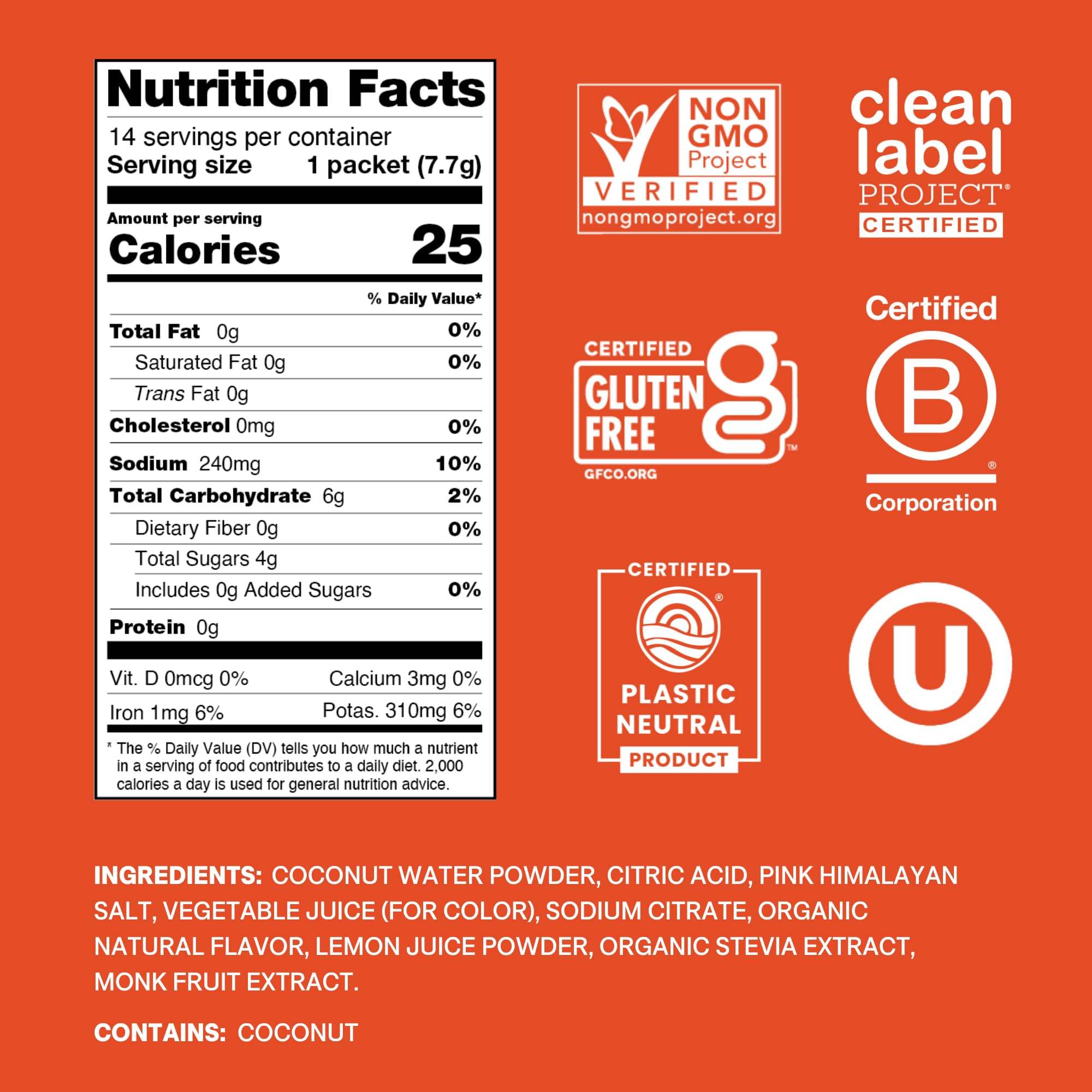 Cure Hydration | Plant-Based Electrolyte Drink Mix | No Added Sugar | FSA-HSA | Dehydration Relief Powder Made with Coconut Water | Non-GMO | Vegan | Pouch of 14 Packets - Blood Orange Cure Hydration buy supplements canada