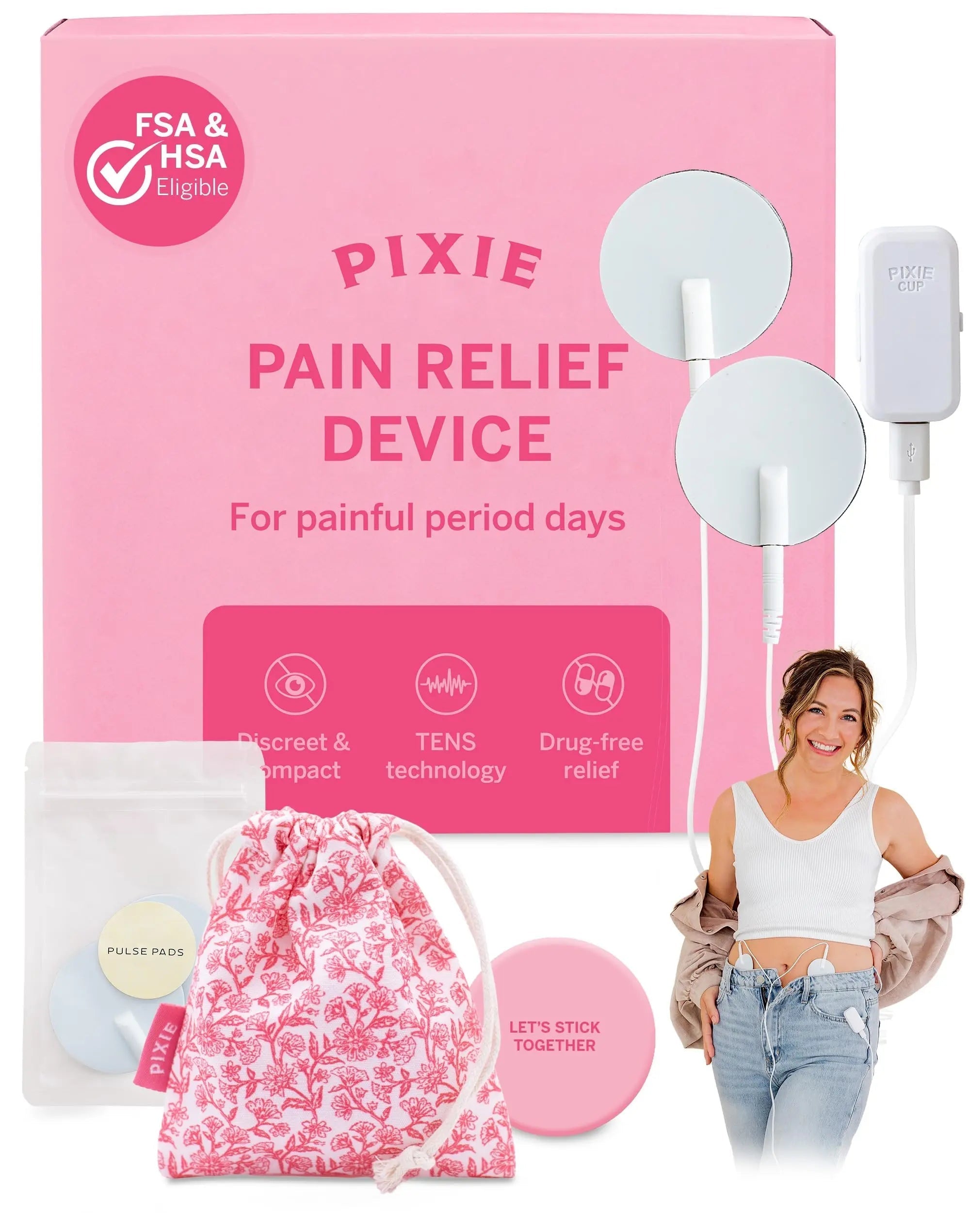 Pixie Period Pain Relief Device - Best PMS Relief Simulator with TENS Technology - Thinnest Wearable Tens Unit - Unnoticeable Under Clothes - Menstrual Cramp Comfort for Feminine Care Pixie Cup buy supplements canada