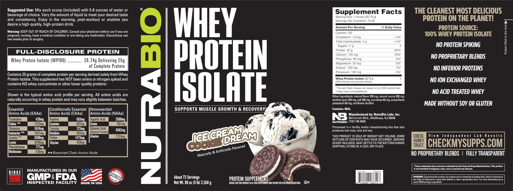NutraBio Whey Protein Isolate Supplement – 25g of Protein Per Scoop with Complete NutraBio buy supplements canada