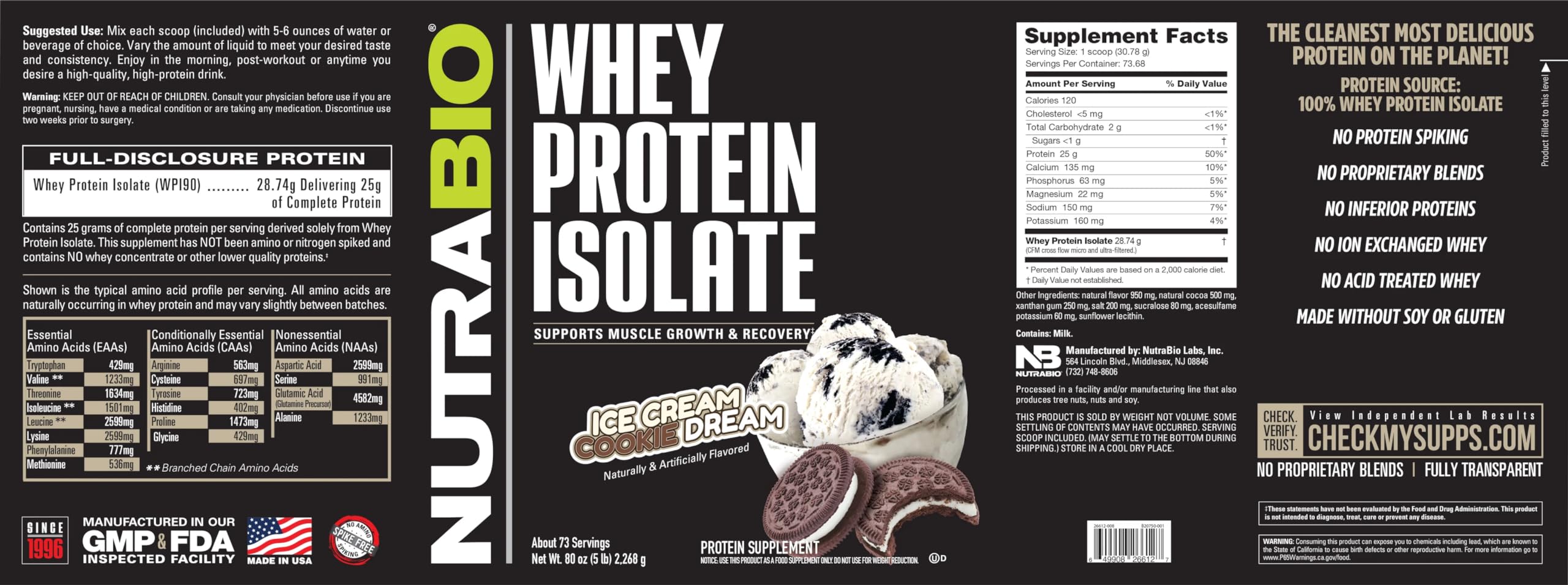 NutraBio Whey Protein Isolate Supplement – 25g of Protein Per Scoop with Complete NutraBio buy supplements canada