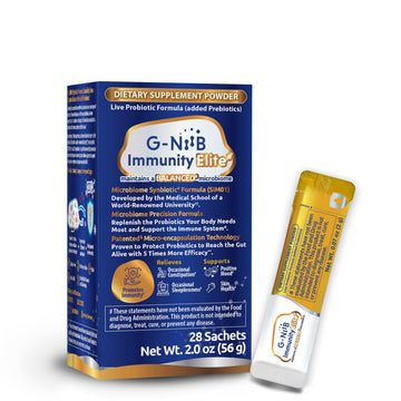 G-NiiB Immunity Elite (SIM01 Synbiotic Formula) - Potent Live probiotics and Added prebiotics to Support Immunity, Regularity, Sleep, Mood, and Skin - 5X More Effective in Reaching the Gut Alive G-NiiB buy supplements canada
