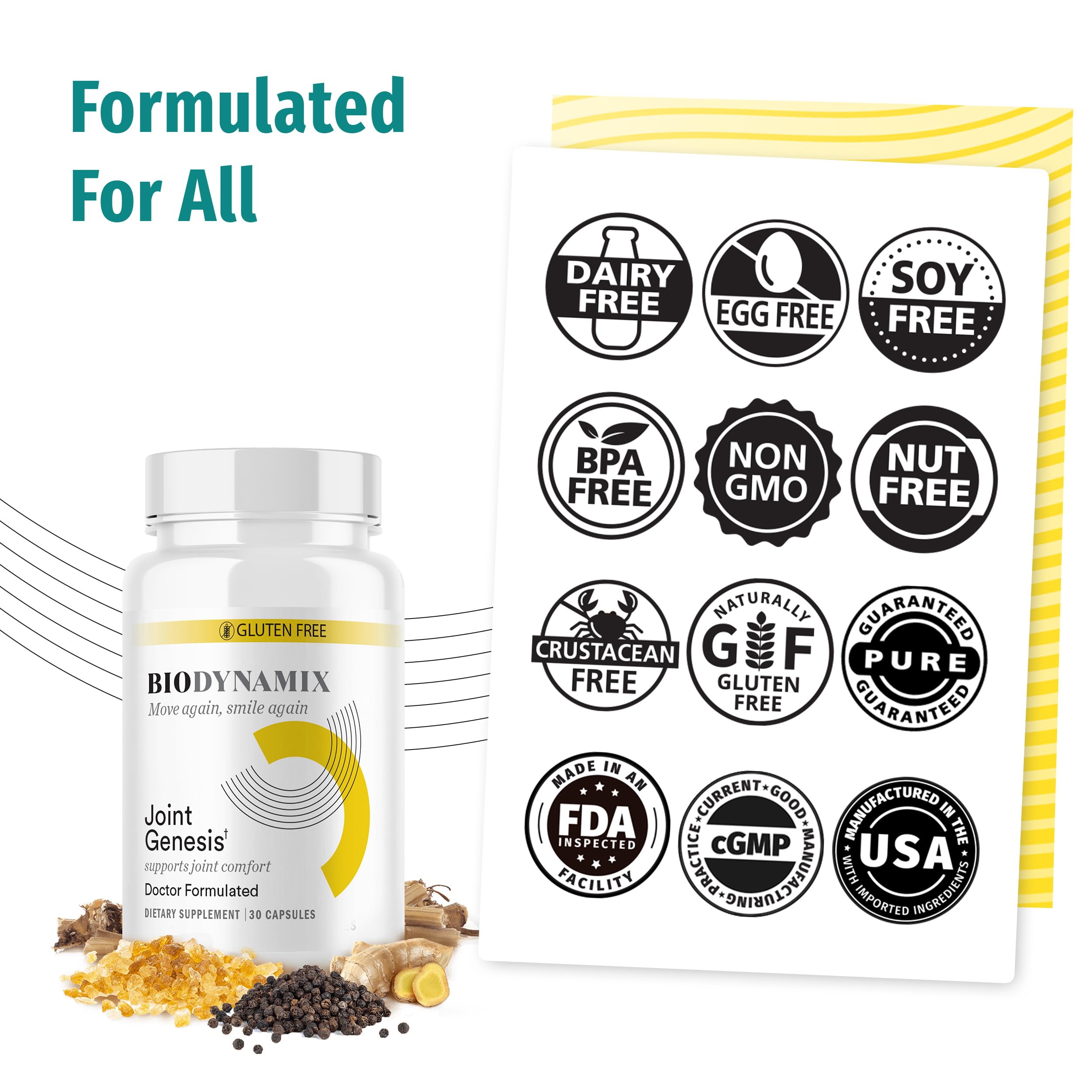 BioDynamix Joint Genesis - Joint Support Supplement - with Mobilee and Boswellia Serrata - for Comfortable, Flexible Joints - 30-Day Supply BioDynamix buy supplements canada
