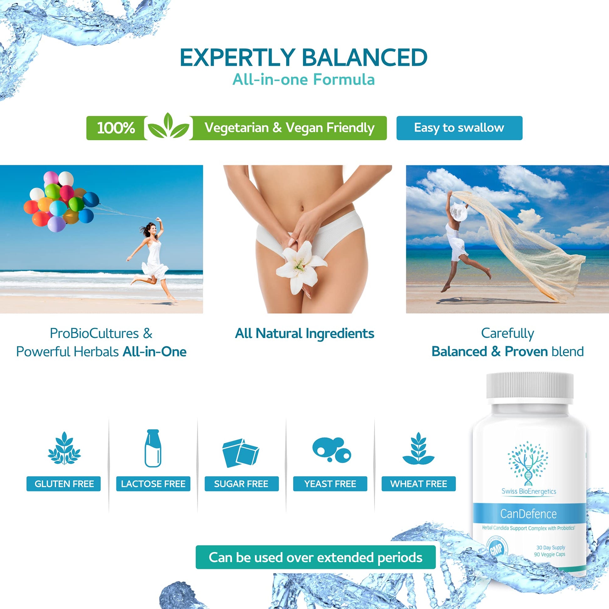 CanDefence - Candida Cleanse Ultimate Extra Strength All-in-ONE Formulation with Caprylic Acid, Probiotics and a synergistic Balance of 11 Different Botanicals - 90 Capsules swiss bioenergetics buy supplements canada