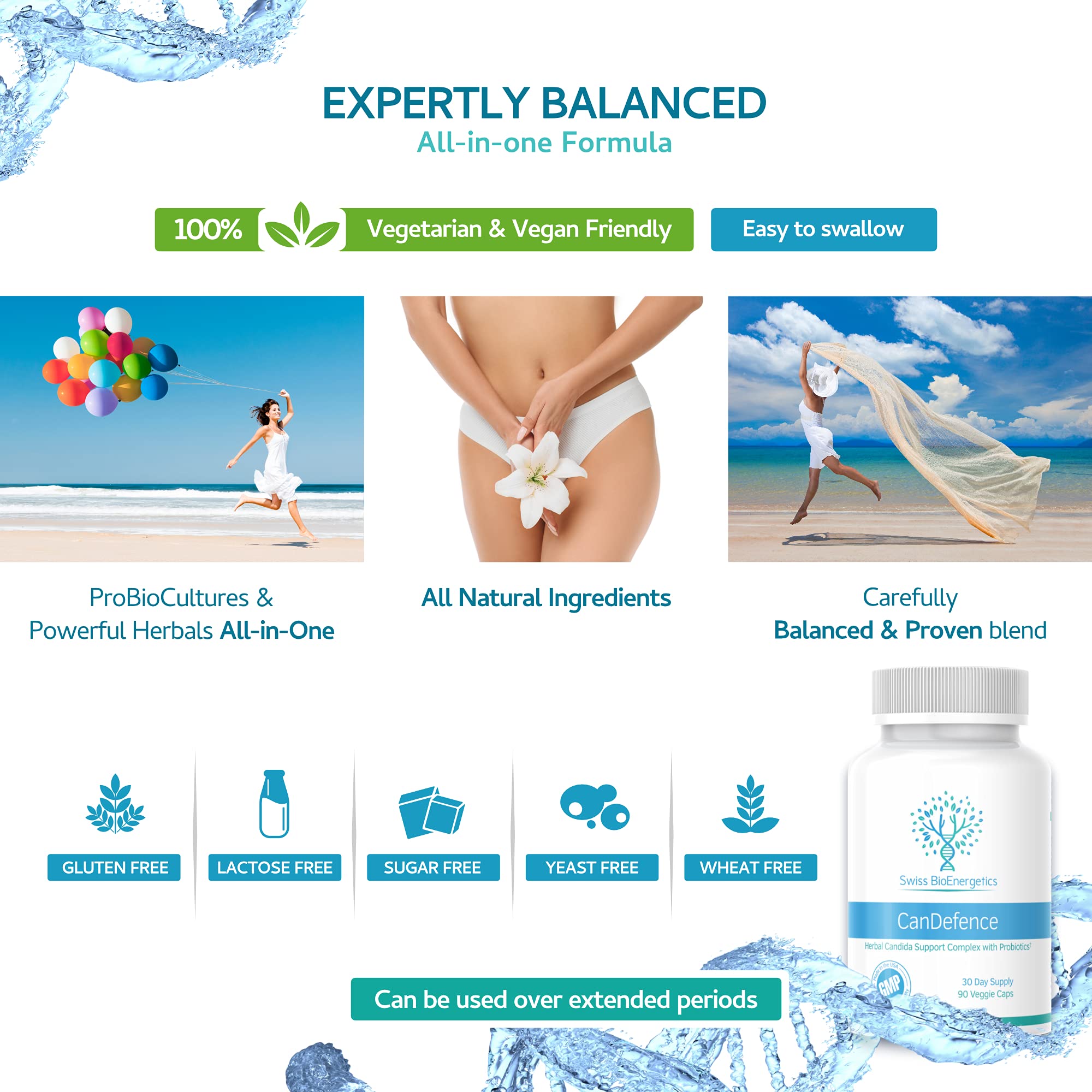 CanDefence - Candida Cleanse Ultimate Extra Strength All-in-ONE Formulation with Caprylic Acid, Probiotics and a synergistic Balance of 11 Different Botanicals - 90 Capsules swiss bioenergetics buy supplements canada