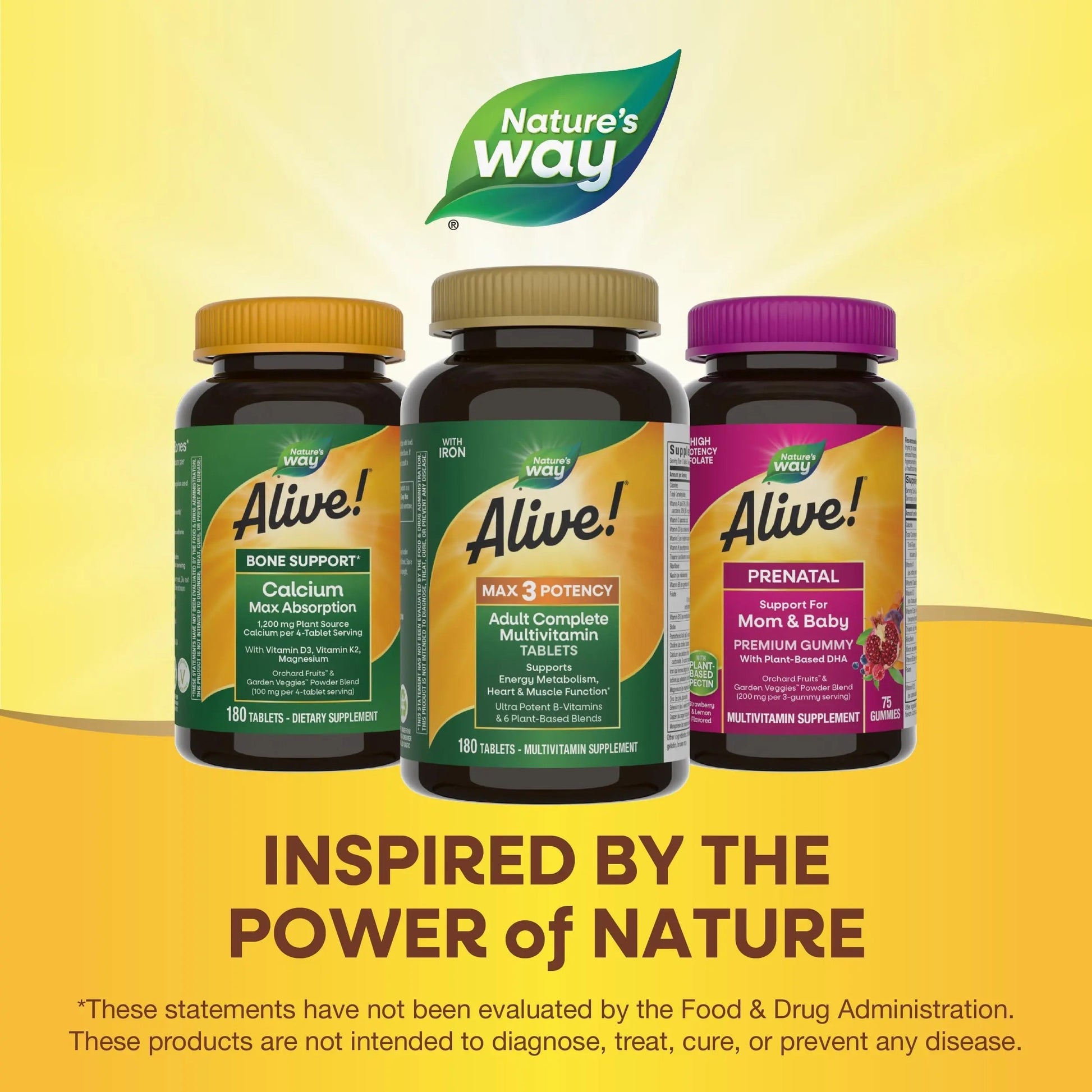 Nature's Way Alive! Max3 Potency Daily Multivitamin, Methylated B12 and Folate, Ultra Potency B-vitamins to Support Energy Metabolism*, 180 Tablets Nature's Way buy supplements canada