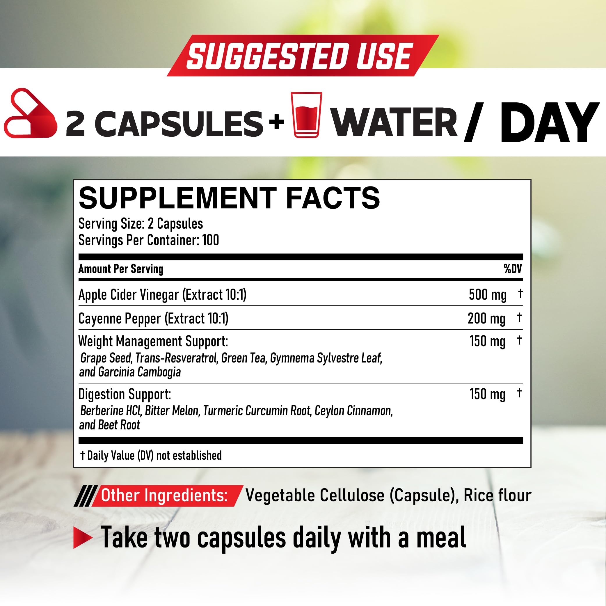 12in1 Apple Cider Vinegar Supplements - 200 Capsules with Cayenne Pepper, Grape Seed DEDICAD buy supplements canada