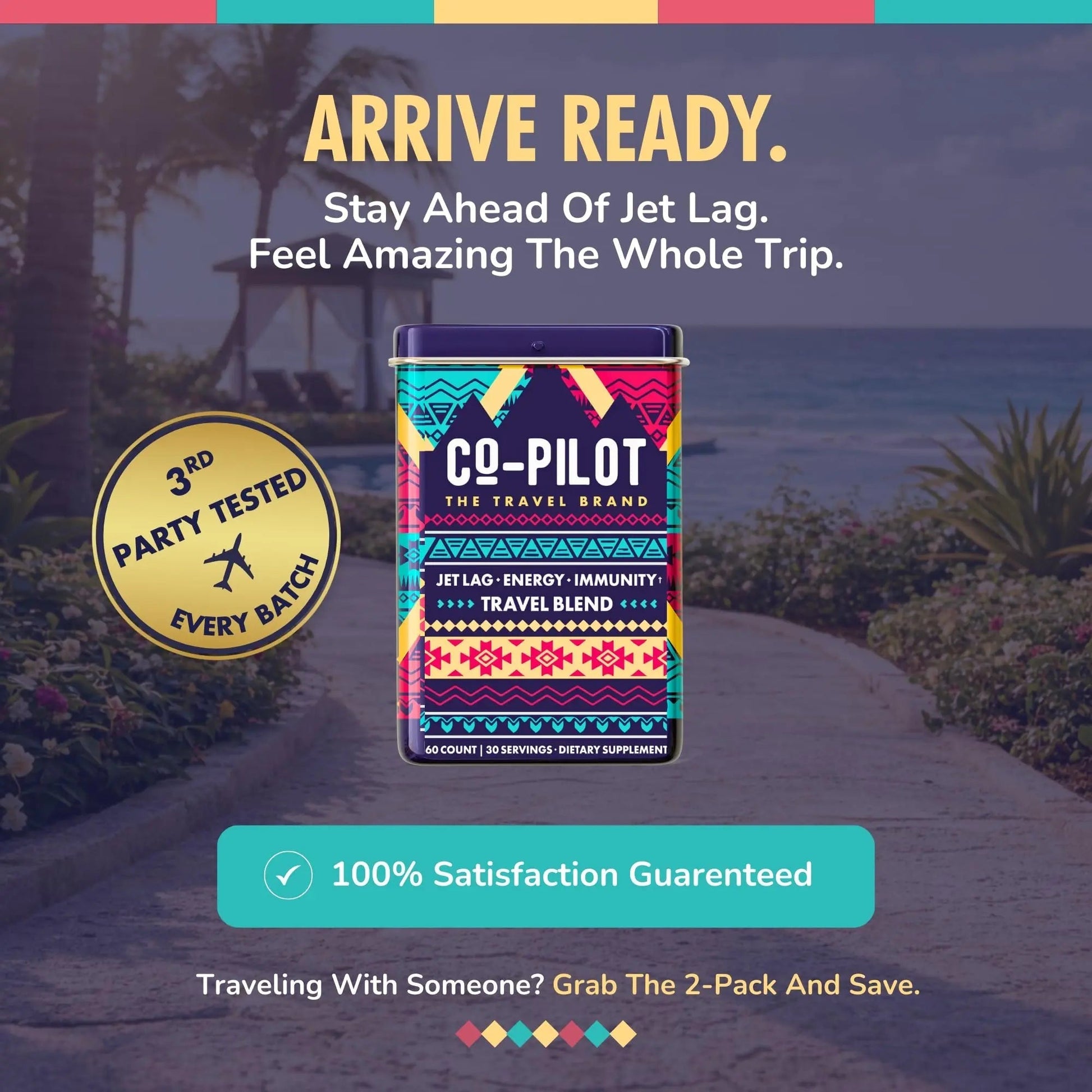 Travel Vitamin Supplement for Flight and Daily, Jet Lag, Energy, Immune, Digestion Support, Promote Calmness with Ashwagandha, Rhodiola, Chia Co-Pilot The Travel Brand buy supplements canada