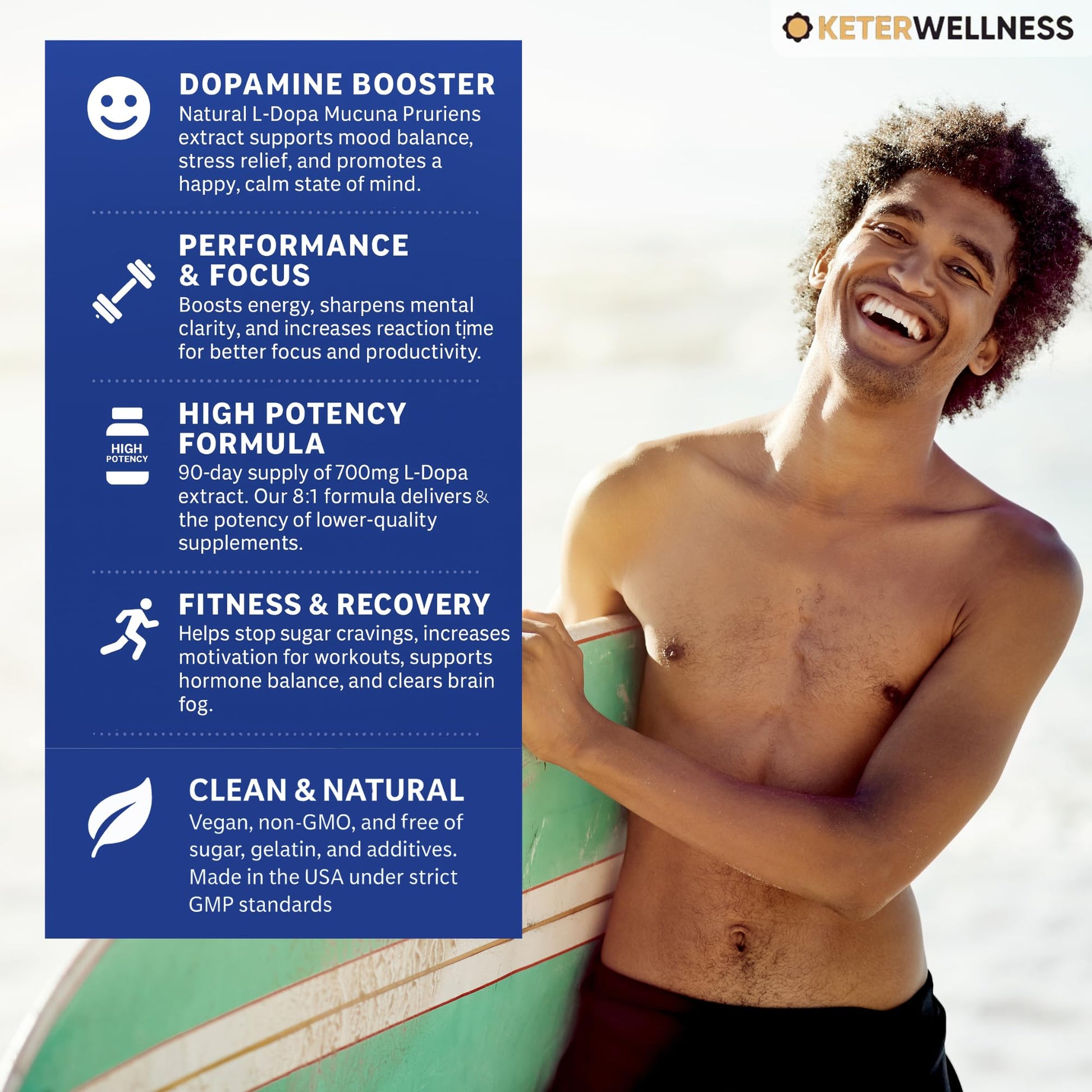 Mucuna Pruriens 20% L-Dopa – Standardized Velvet Bean Extract for Natural Dopamine, Focus & Mood Support – Pure 8:1 Concentrated Herbal Supplement – Vegan, Non-GMO, 90 Capsules Keter Wellness buy supplements canada