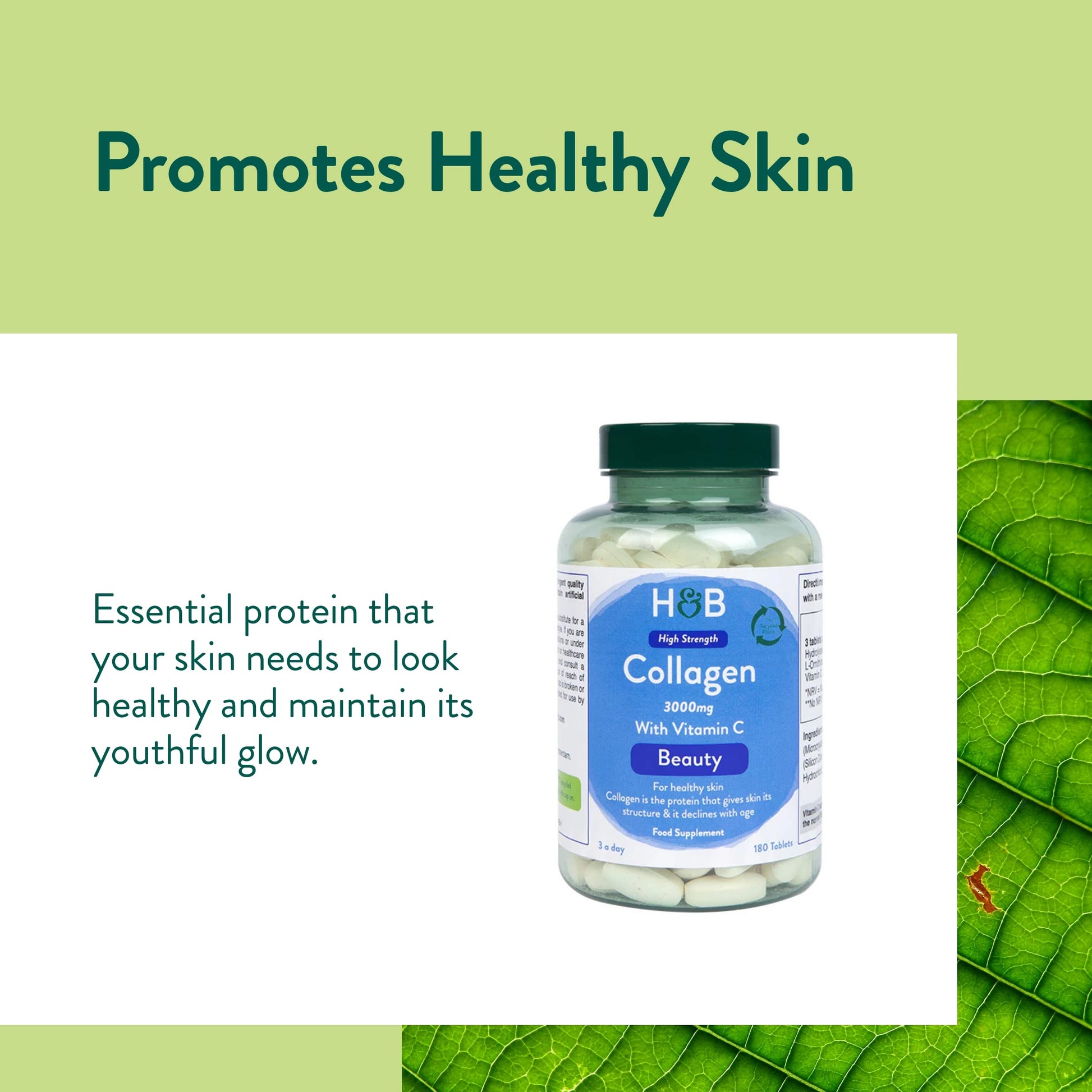 Holland & Barrett Bovine Collagen Tablet 3000mg - Type I Collagen Peptides - Hydrolysed Collagen with Vitamin C - Hair, Skin & Nails Holland & Barrett buy supplements canada