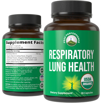 USDA Organic Lung Detox for Smokers and Non Smokers with 6 Top Ingredients. Mullein Leaf, Marshmallow Root, Calendula. Lungs Cleanse for Better Respiratory Health. Lung Support Capsules Supplement Peak Performance buy supplements canada