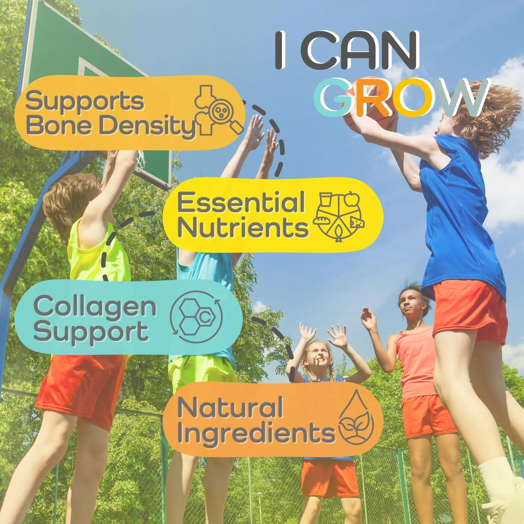 Fawelo I Can Grow Day-Time for Kids 10+ & Teens | Growth & Development Support with L-Arginine, Colostrum, Calcium, D3, Magnesium, Zinc | Fawelo buy supplements canada