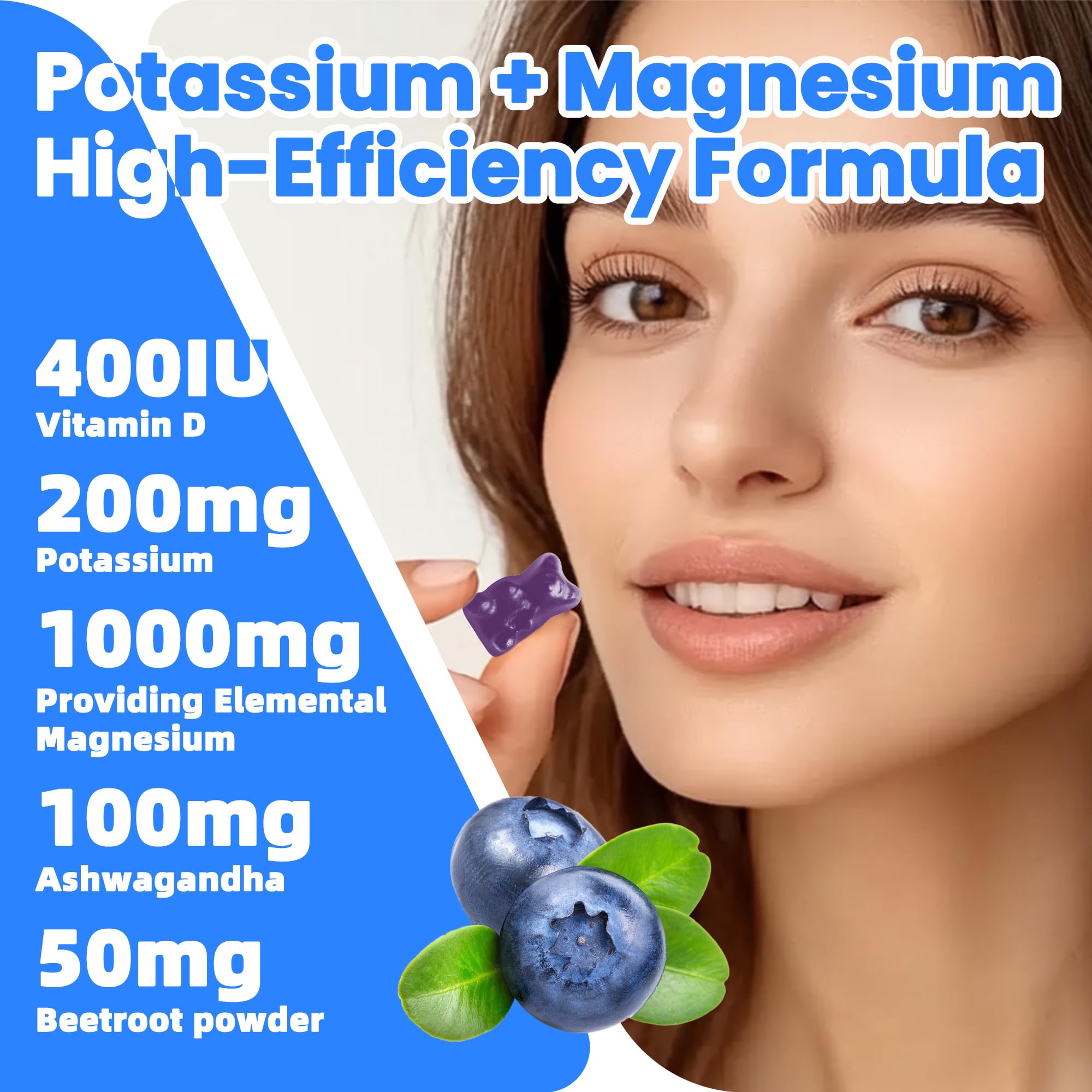 Potassium Magnesium Gummies,Potassium Supplement w/Ashwagandha,High Absorption Magnesium Glycinate,B6,D3,Potassium Citrate for Leg Cramps,Muscle,Electroyte for Adults Kids,Sugar-Free, 60 Gummies NUTRAGOGO buy supplements canada