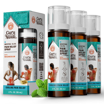 GuruNanda Menthol with Magnesium Spray for Pain Relief – 10.5% Menthol Cooling Spray for Muscle, Joint & Back Discomfort – No-Mess, Fast-Acting Relief, Pack of 3 GuruNanda buy supplements canada