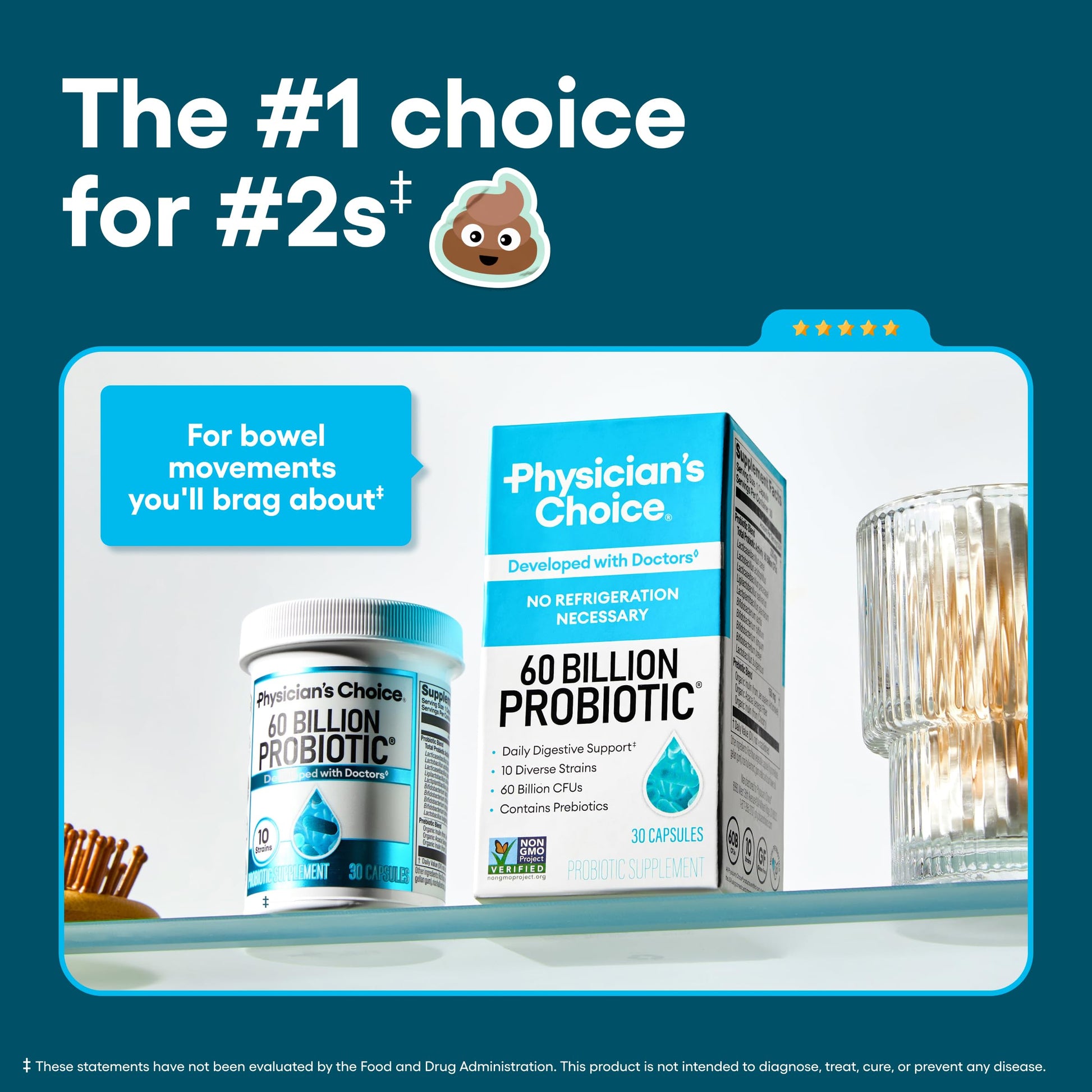 Physician's CHOICE Probiotics 60 Billion CFU - 10 Strains + Organic Prebiotics - Immune, Digestive & Gut Health - Supports Occasional Constipation, Diarrhea, Gas & Bloating - for Women & Men - 30ct Physician's CHOICE buy supplements canada