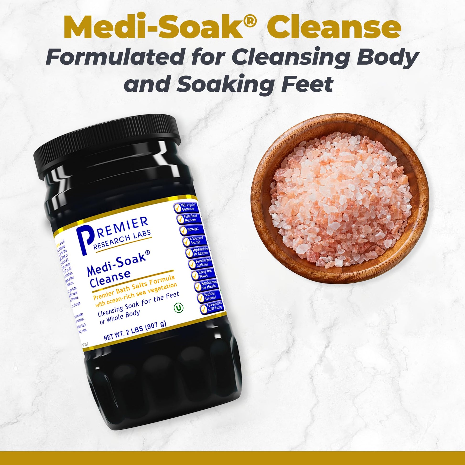 Premier Research Labs Medi-Soak - Bath Salts for Foot and Body Soak, Sea Salt Bath for Women and Men, Relaxing Mineral Bath Soak, Gentle Exfoliant, Organic, Vegan, No Added Fillers - 2 Lb Premier Research Labs buy supplements canada