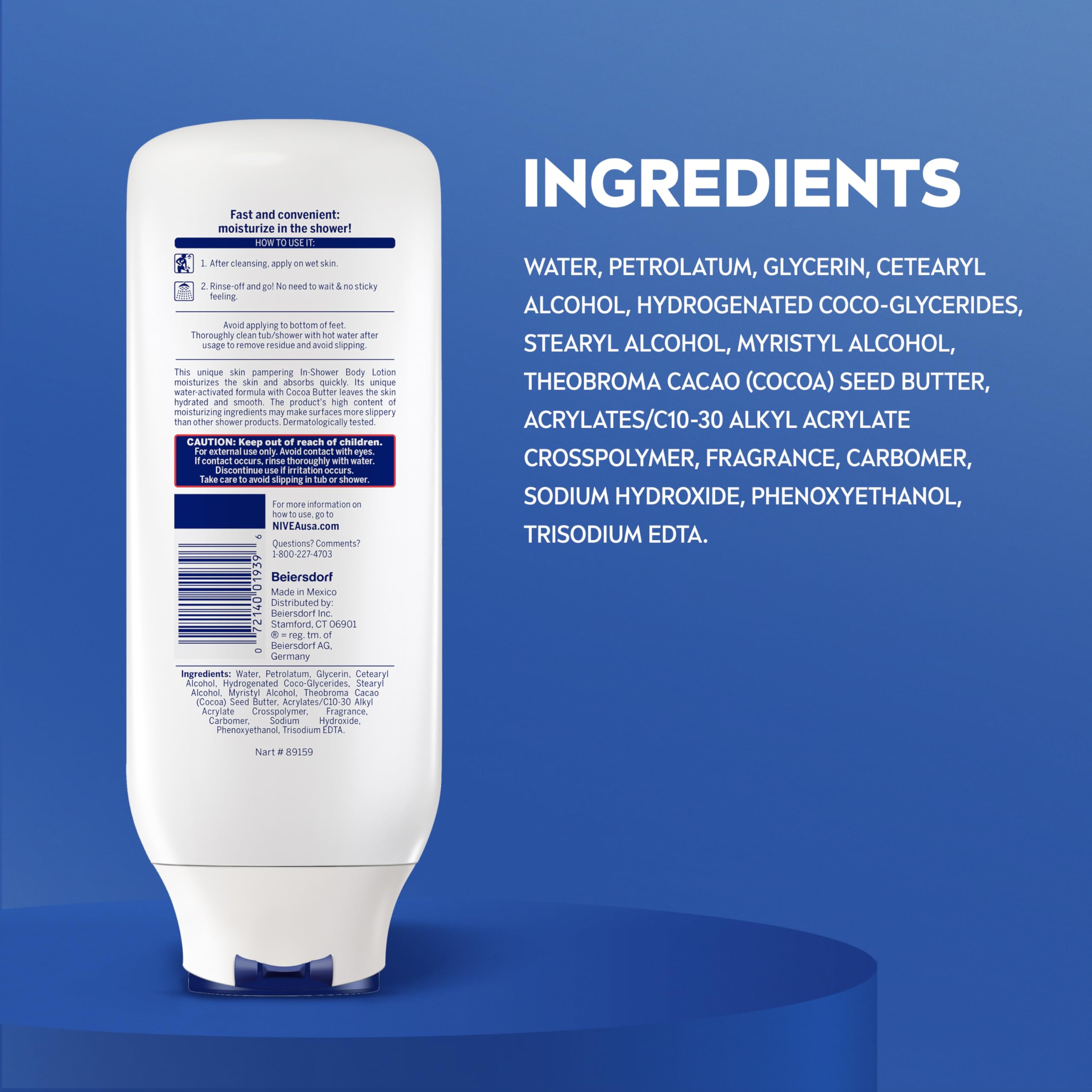NIVEA Cocoa Butter In Shower Lotion, Water Activated In Shower Moisturizer for Dry Skin to Very Dry Skin, 13.5 FL OZ Bottle NIVEA buy supplements canada
