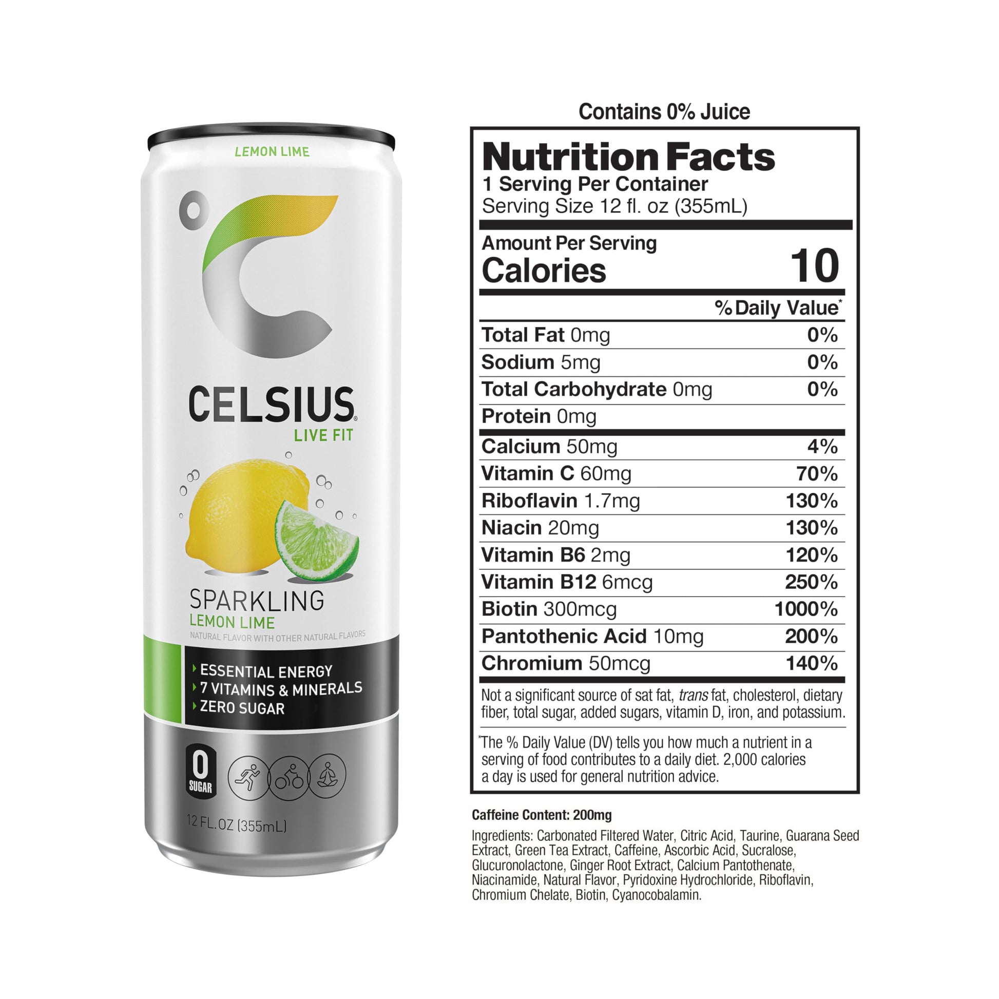 CELSIUS Sparkling Lemon Lime, Functional Essential Energy Drink, 12 Fl Oz (Pack of 12) CELSIUS buy supplements canada