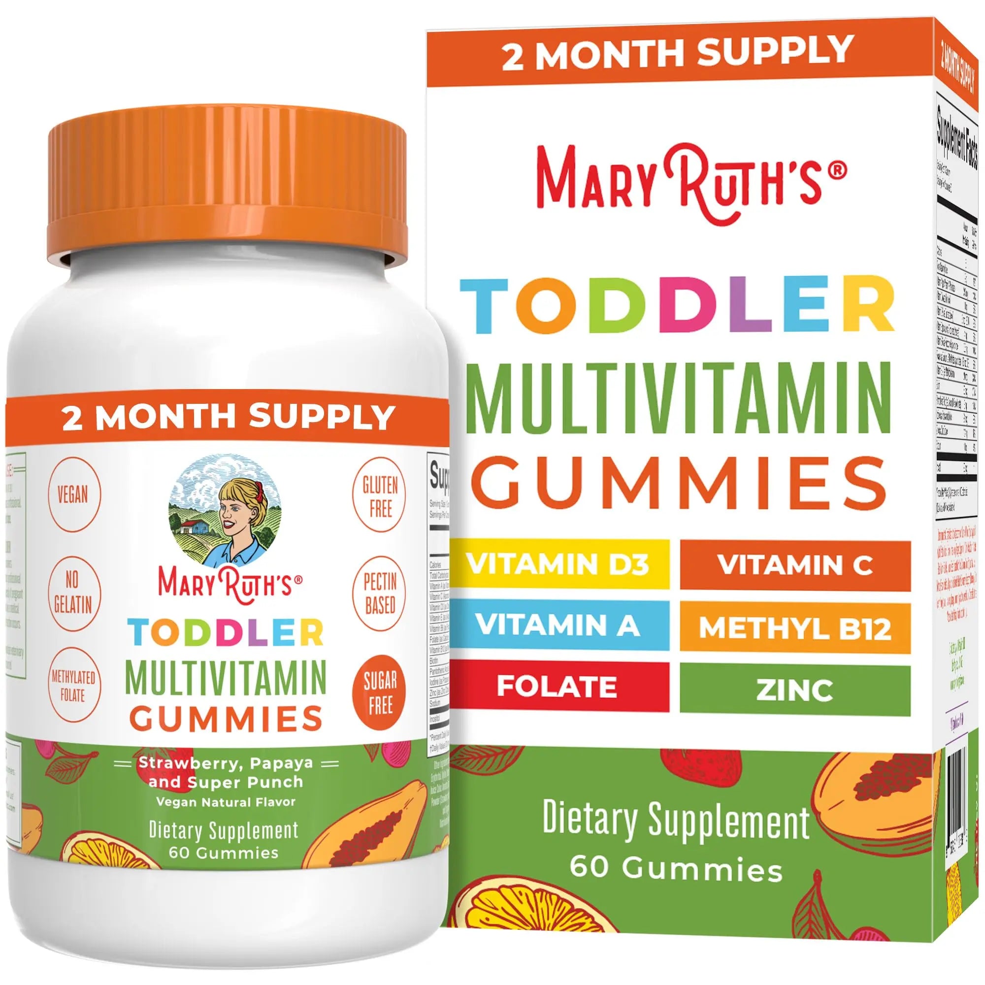 MaryRuth Organics Sugar Free Vitamin Gummies for Kids Age 2 | 2 Month Supply Multivitamin with Vitamin C, D3, Zinc | 1 Gummy Per Day | Toddler Vitamins MaryRuth Organics buy supplements canada