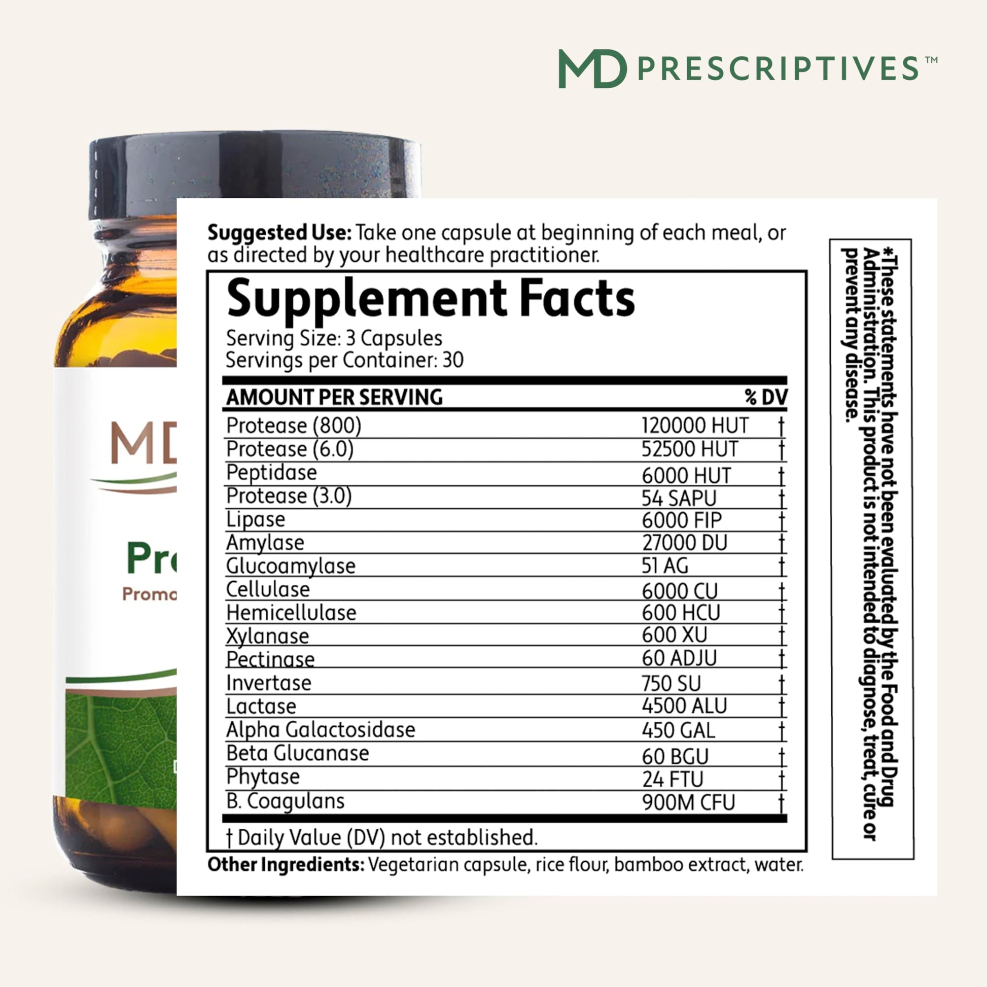MD Prescriptives - ProbioZyme - Vegetarian Digestive Enzymes - Supplement for Digestive & Gut Health - 90 Capsules MD Prescriptives buy supplements canada