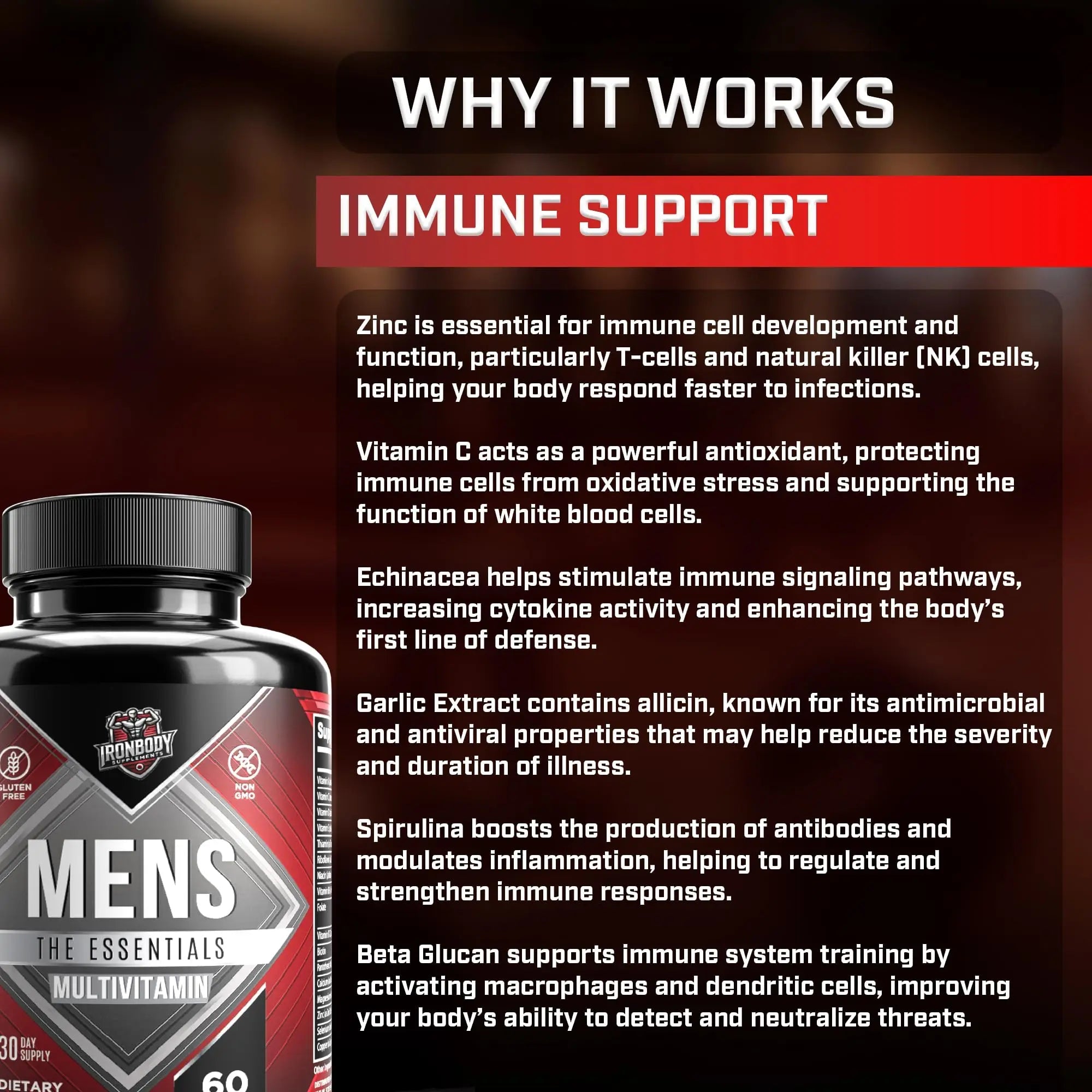 IronBody Supplements, Multivitamin for Men, Vitamins A, B, C, D, E, Zinc. Immune Support, Antioxidant Fruit and Energy Blend. 60 Capsules IronBody Supplements buy supplements canada