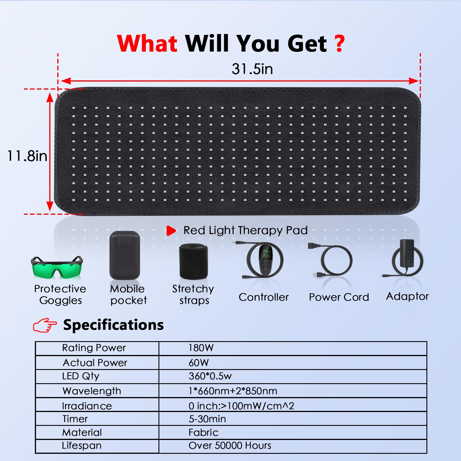 RUISQM Red Light Therapy Mat for Body - 360 LEDs Large Red & Infrared Light Therapy Pad Blanket RUISQM buy supplements canada