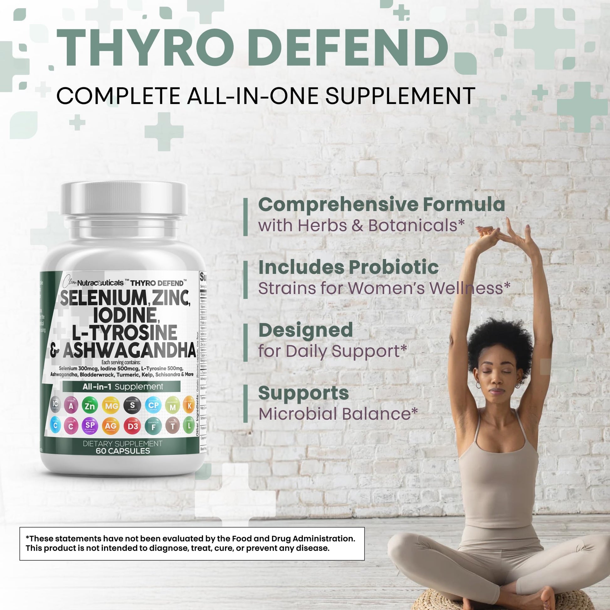 Clean Nutra Selenium 300mcg Iodine 500mcg Thyroid Support for Women & Men | L Tyrosine 500mg Ashwagandha Supplement Bladderwrack, Turmeric, Kelp, Schisandra Zinc Pills Capsule Supplements Clean Nutraceuticals buy supplements canada