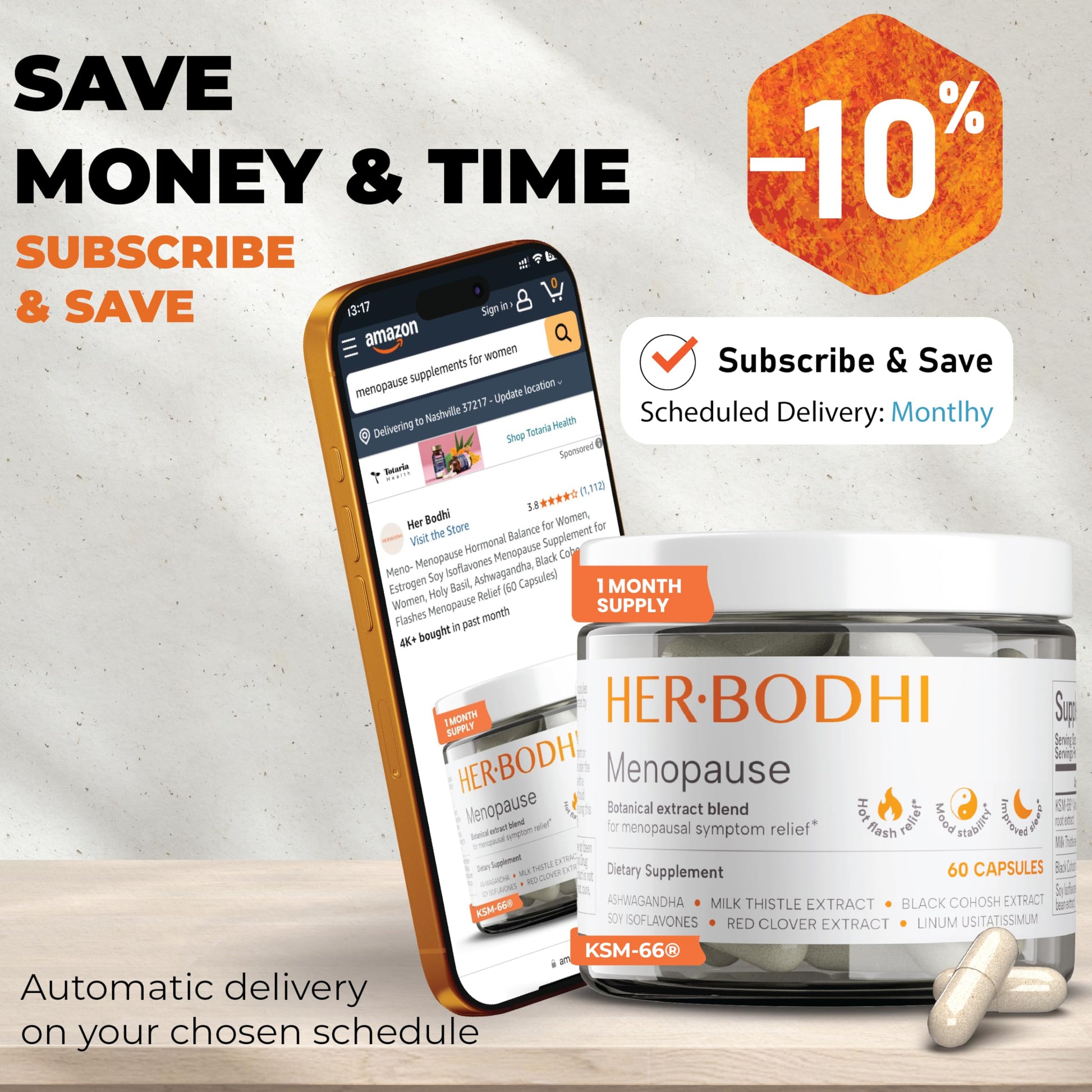 Her Bodhi Meno- Menopause Hormonal Balance for Women, Estrogen Soy Isoflavones Menopause Supplement for Women | with Ashwagandha & Black Cohosh | Hot Flashes Menopause Relief (60 Capsules) Her Bodhi buy supplements canada