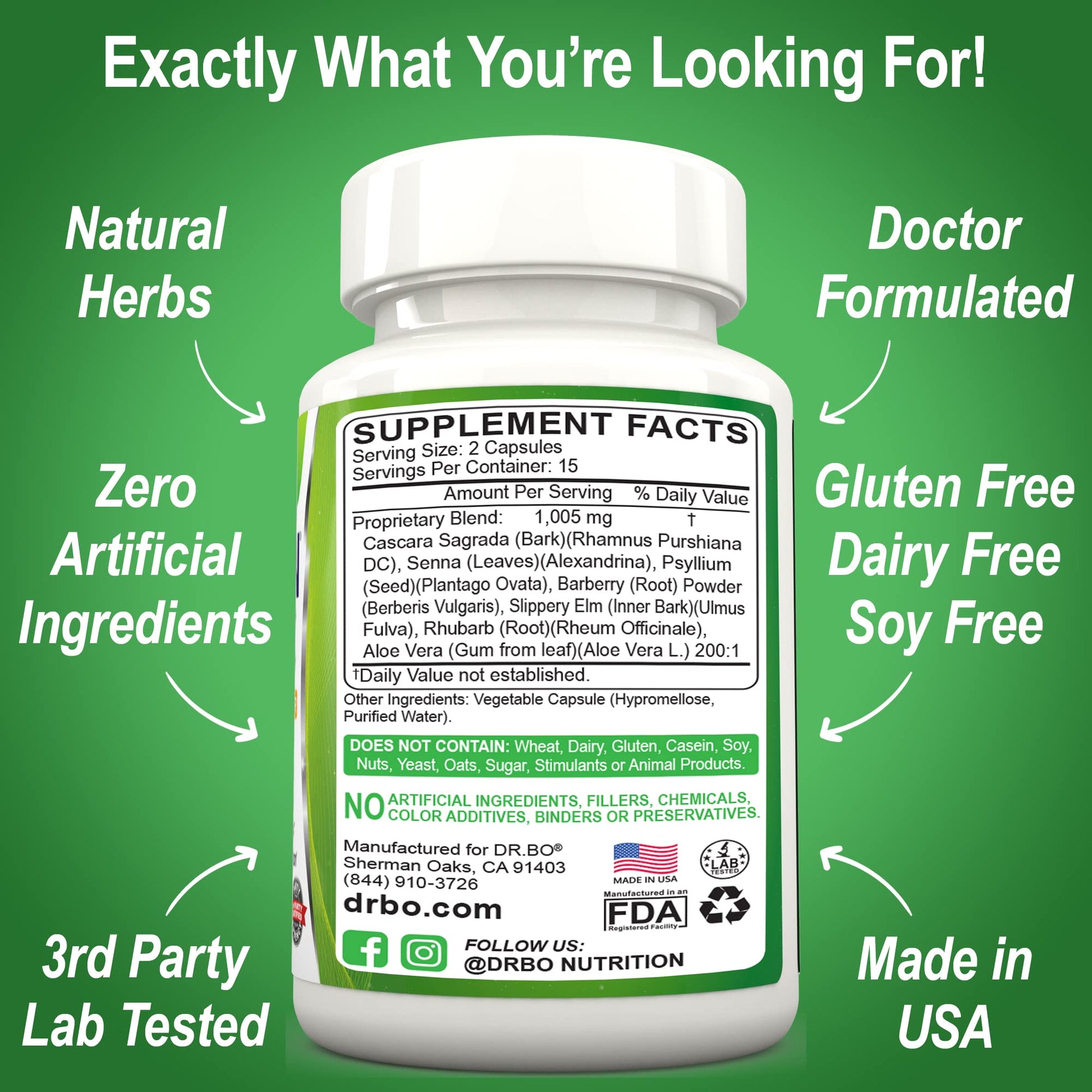 Colon Cleanse Detox Formula - Natural Bowel Cleanser Pills for Intestinal Bloating & Fast Digestive DR. BO buy supplements canada