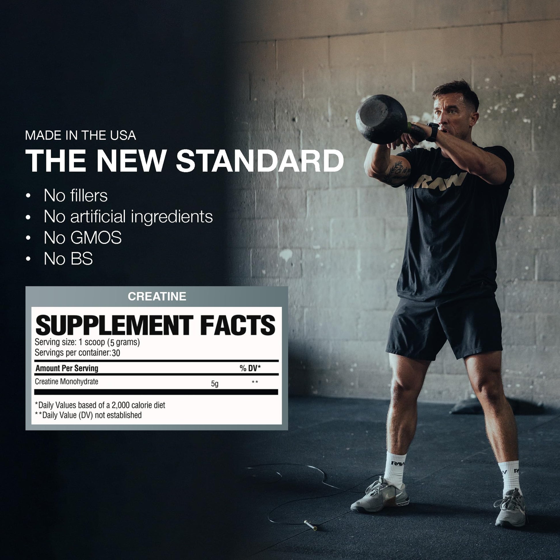 RAW Nutrition Creatine Monohydrate Powder, Unflavored (30 Servings) - Micronized Creatine Monohydrate Supplement for Workout Performance, Build Muscle & Strength RAW buy supplements canada