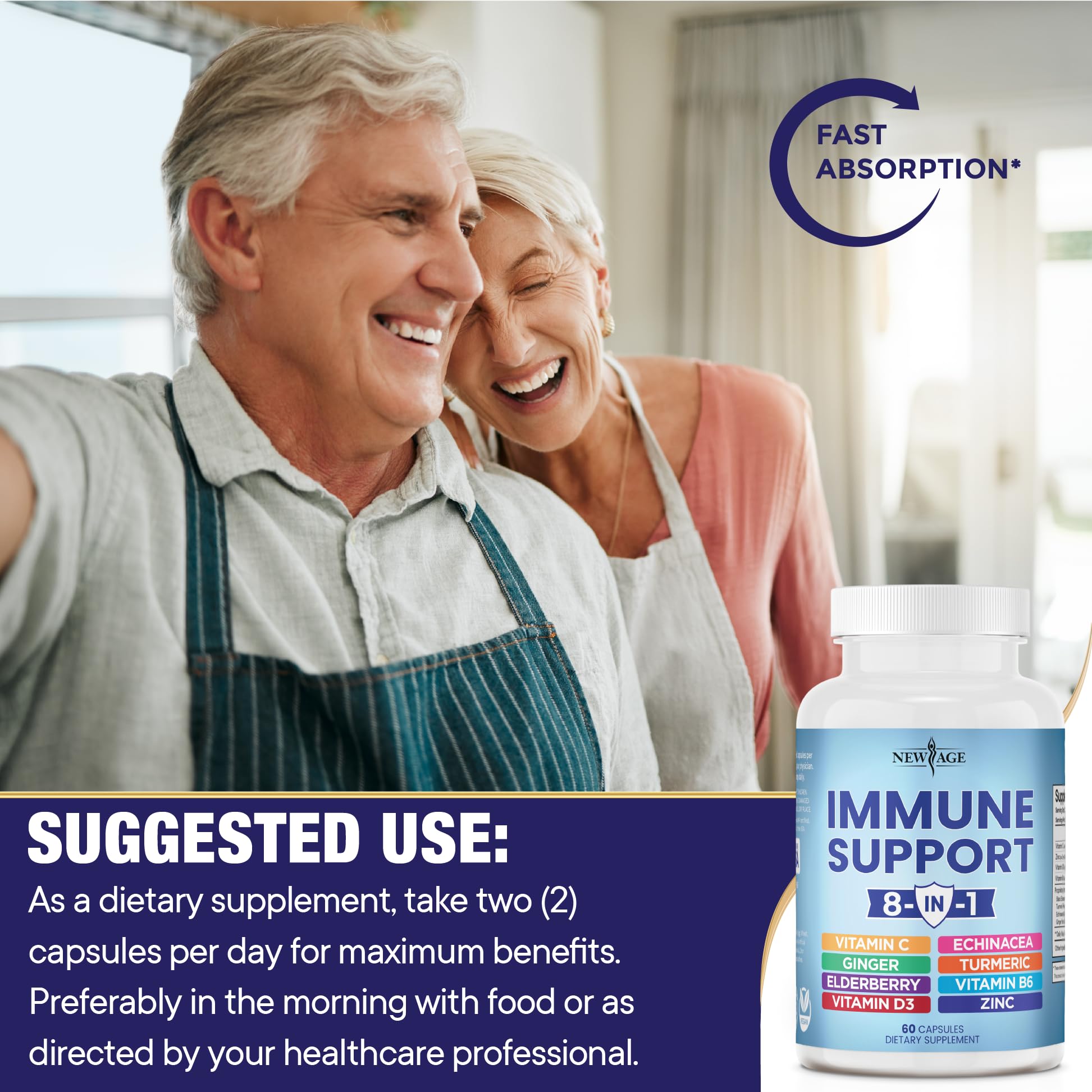 NEW AGE 8 in 1 Immune Support Booster Supplement with Echinacea, Vitamin C NEW AGE buy supplements canada