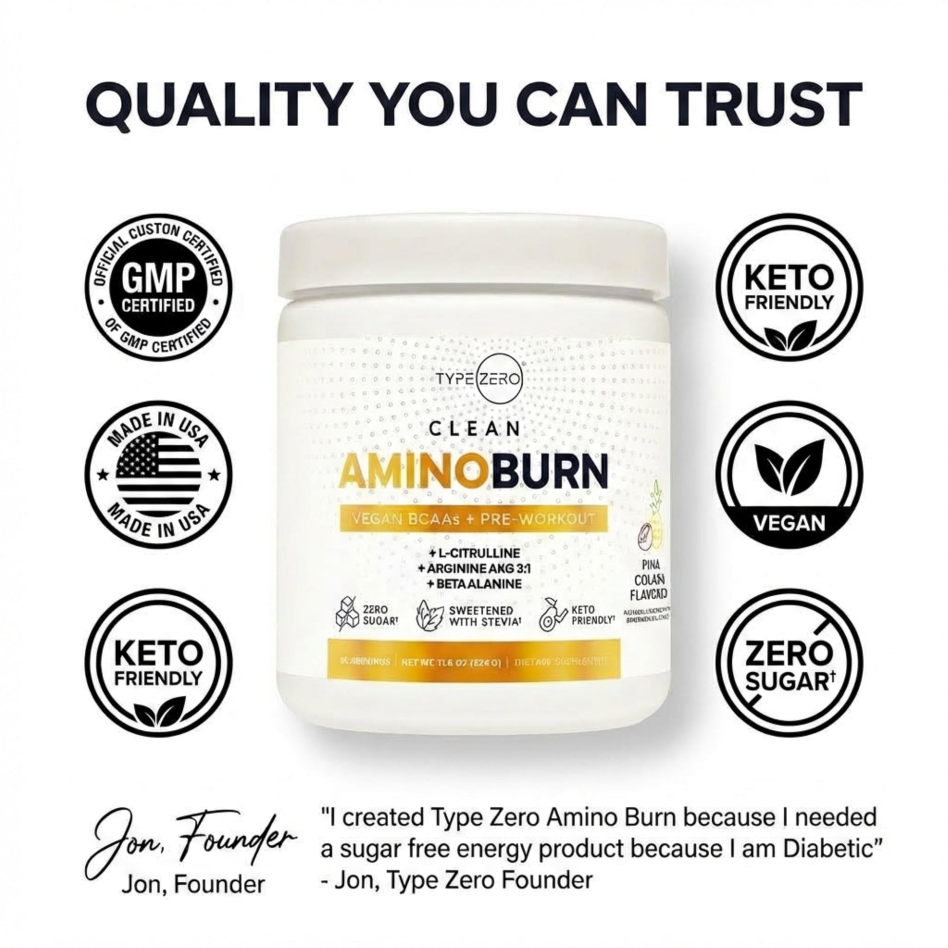 Type Zero Amino Burn Vegan BCAAs + Pre-Workout (Pina Colada Flavored) Type Zero buy supplements canada