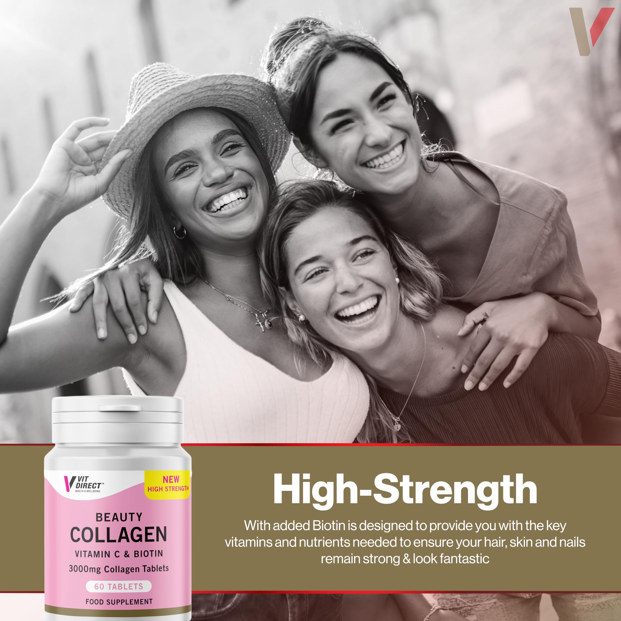 Vit Direct - Beauty Collagen Tablets (Plus Biotin) - 60 Tablets - Two Month Supply Vit Direct buy supplements canada