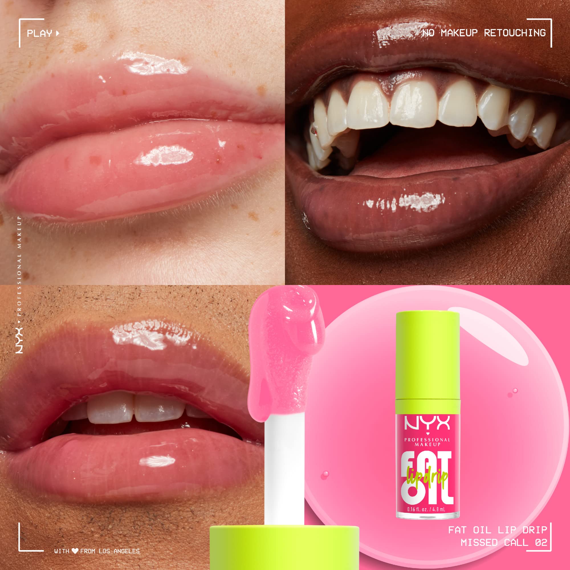 NYX PROFESSIONAL MAKEUP Fat Oil Lip Drip, Moisturizing Lip Oil Gloss, Vegan Tinted Formula, Up to 12 HR Hydration - Missed Call (Sheer Pink) NYX PROFESSIONAL MAKEUP buy supplements canada
