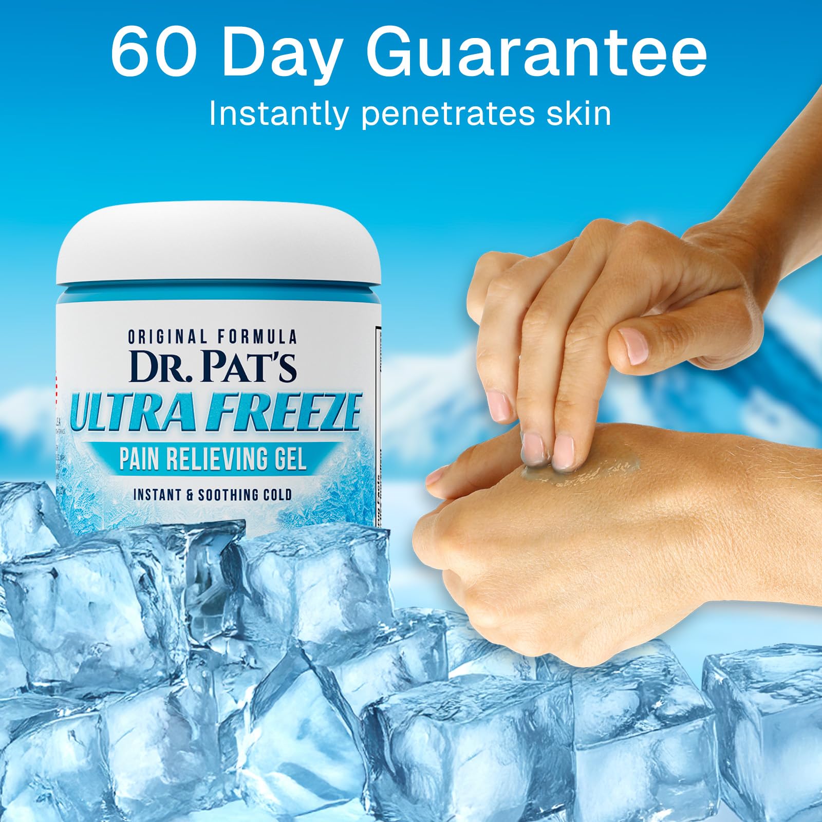 Ultra Freeze Dr Pat's Pain Relief Cream (9oz) - Muscle Rub Gel for Arthritis, Neuropathy, Foot & Joint - Cooling Sports Massage for Back, Shoulder & Knee - Menthol Analgesic for Neck & Body Ultra Freeze buy supplements canada