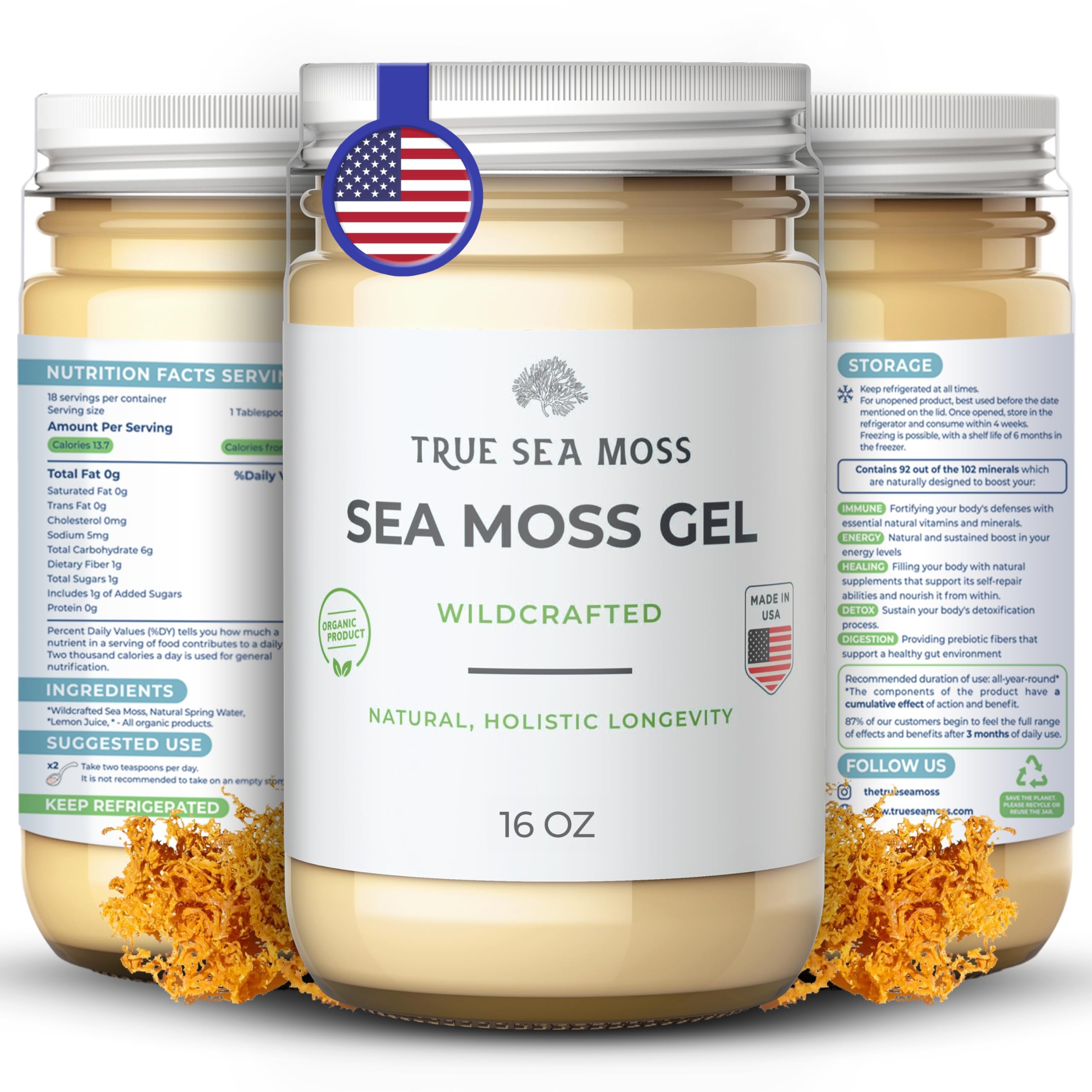 TrueSeaMoss Wildcrafted Irish Sea Moss Gel – Nutritious Raw Seamoss Rich in Minerals TrueSeaMoss buy supplements canada