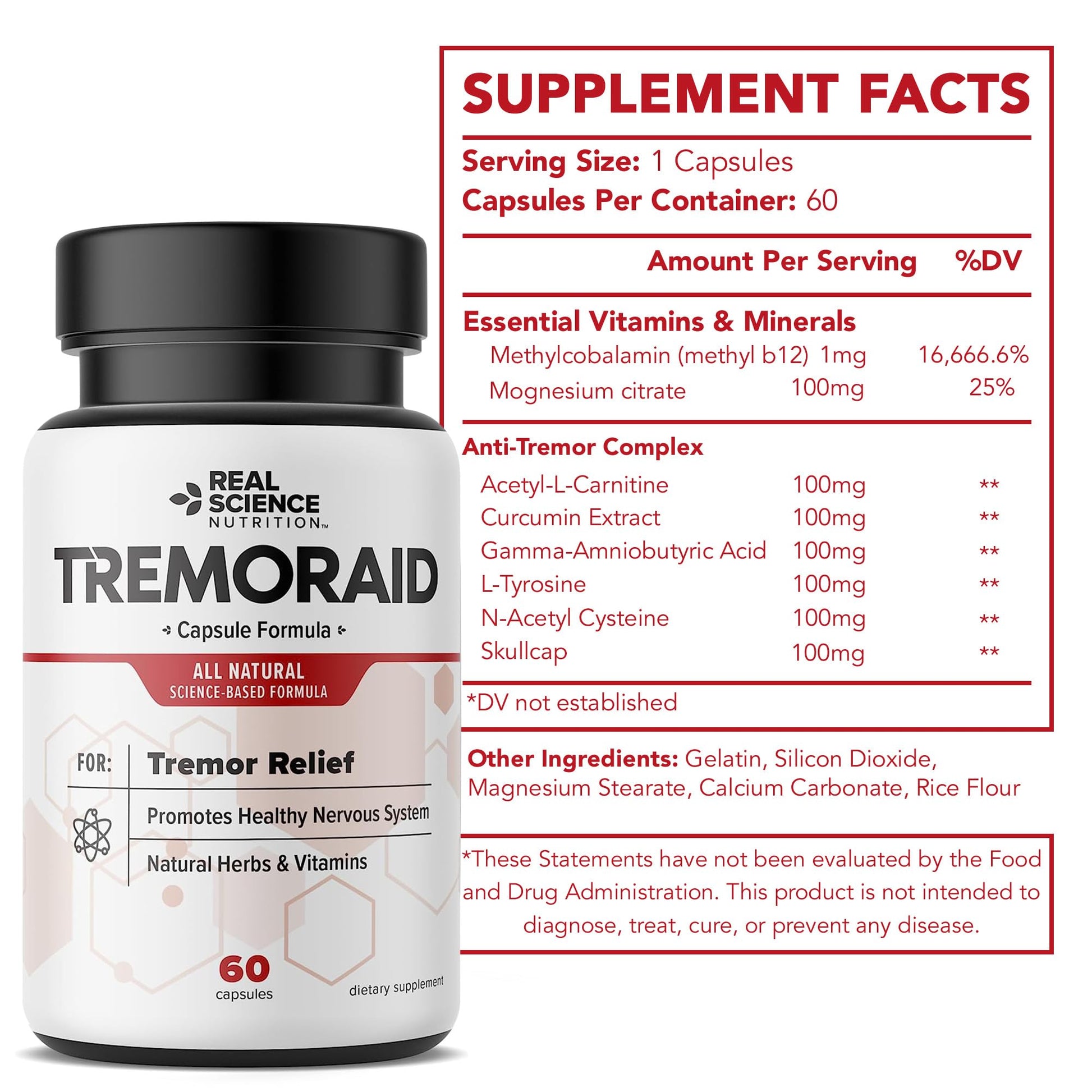Tremoraid Essential Tremor Relief Supplements (60 Caps)* (3 Bottles) Tremoraid buy supplements canada