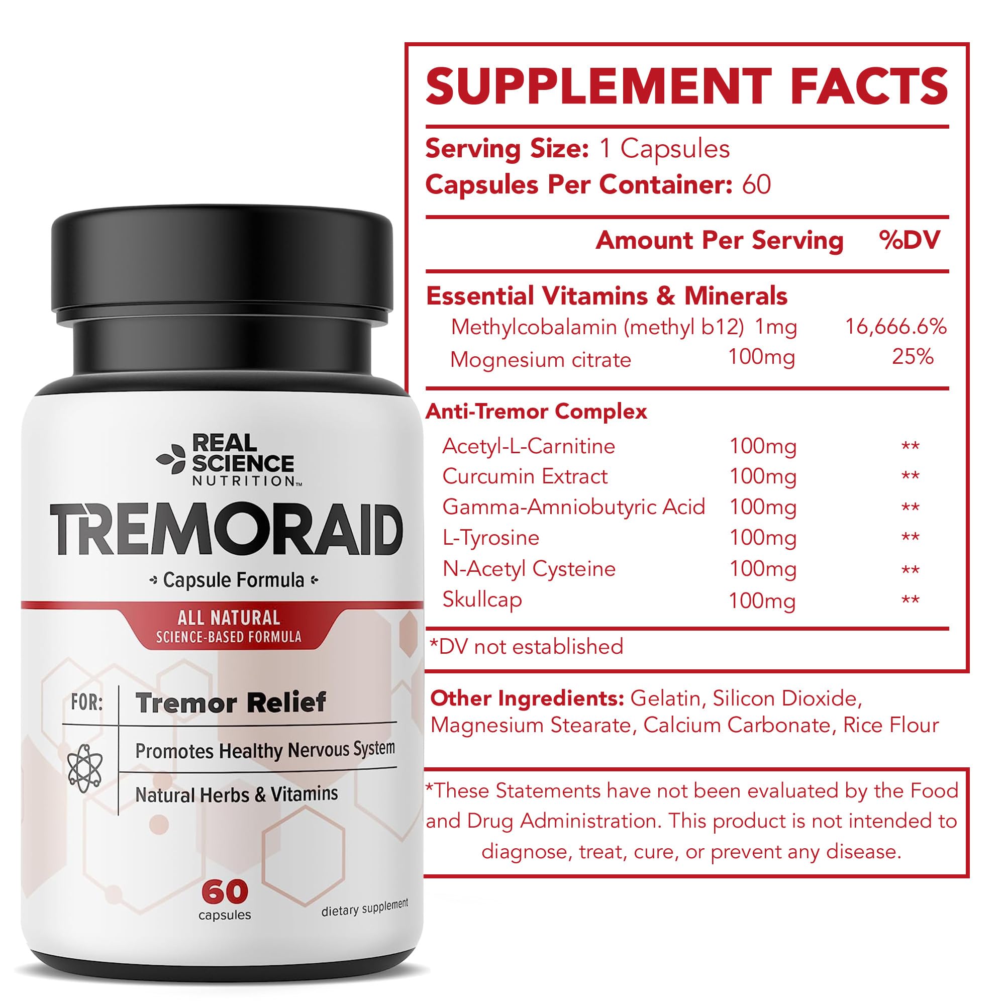 Tremoraid Essential Tremor Relief Supplements (60 Caps)* (3 Bottles) Tremoraid buy supplements canada