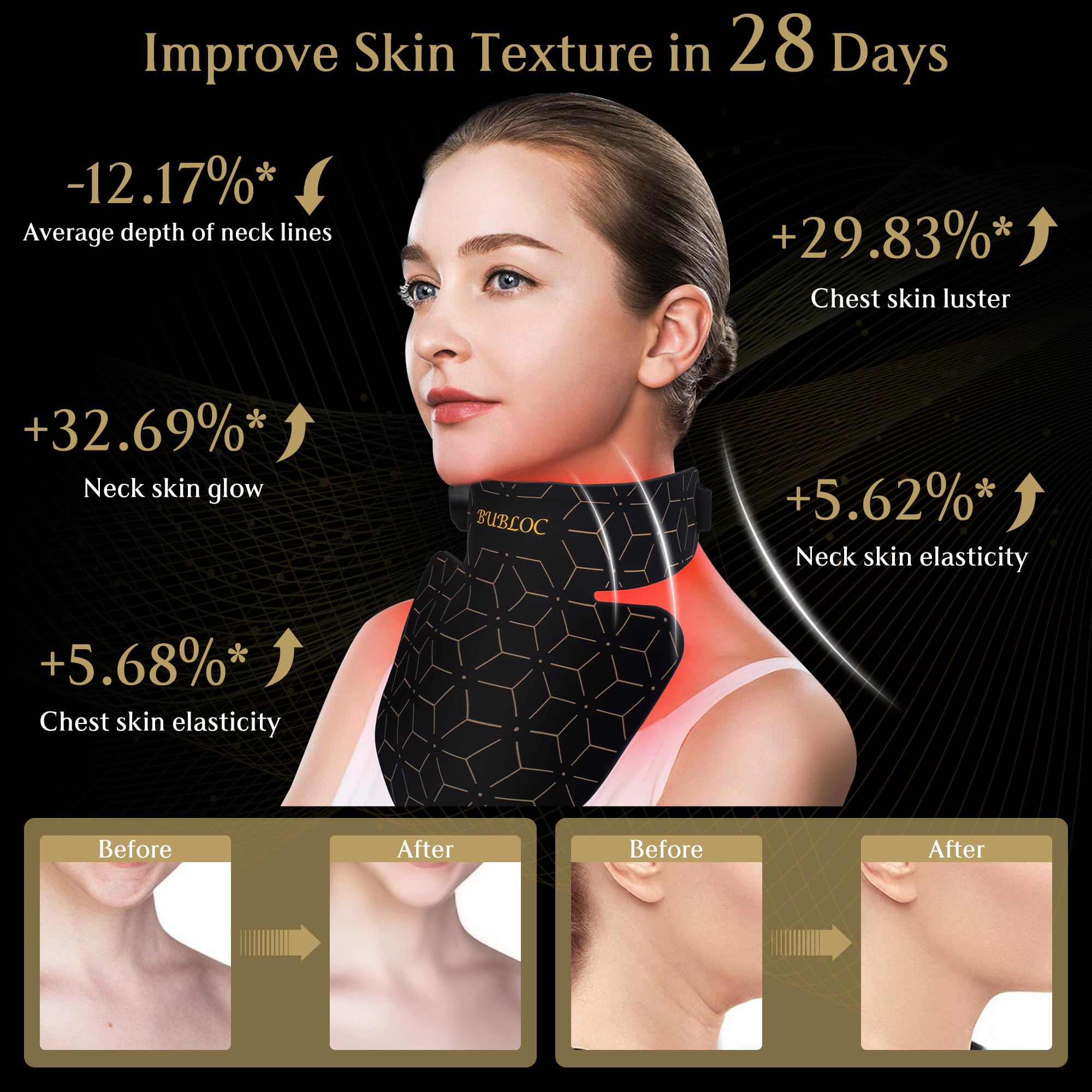 Upgraded Red Light Therapy Mask for Neck & Décolleté, 850 nm Wireless Infrared Light Therapy Suitable BUBLOC buy supplements canada