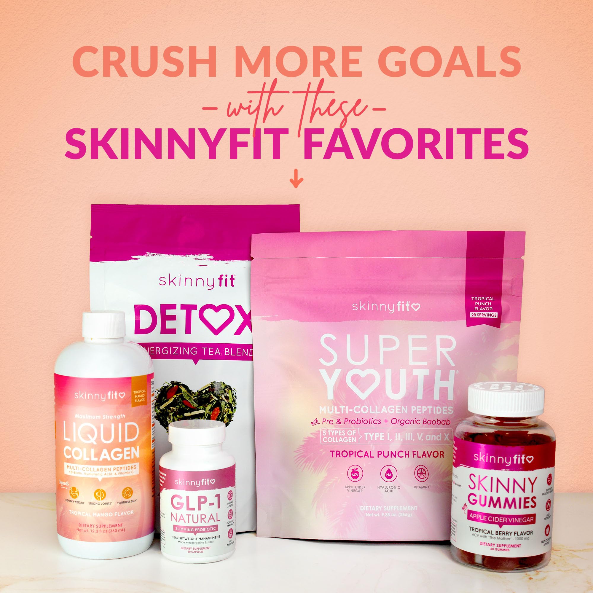 SkinnyFit - Fit IV Slimming Hydration Powder, Tropical Watermelon (Jar, 28 Scoops) - New & Improved Formula - Electrolytes, Vitamin C, Vitamin B3 - Vegan, Gluten Free, Dairy Free - Beauty & Self Care SkinnyFit buy supplements canada