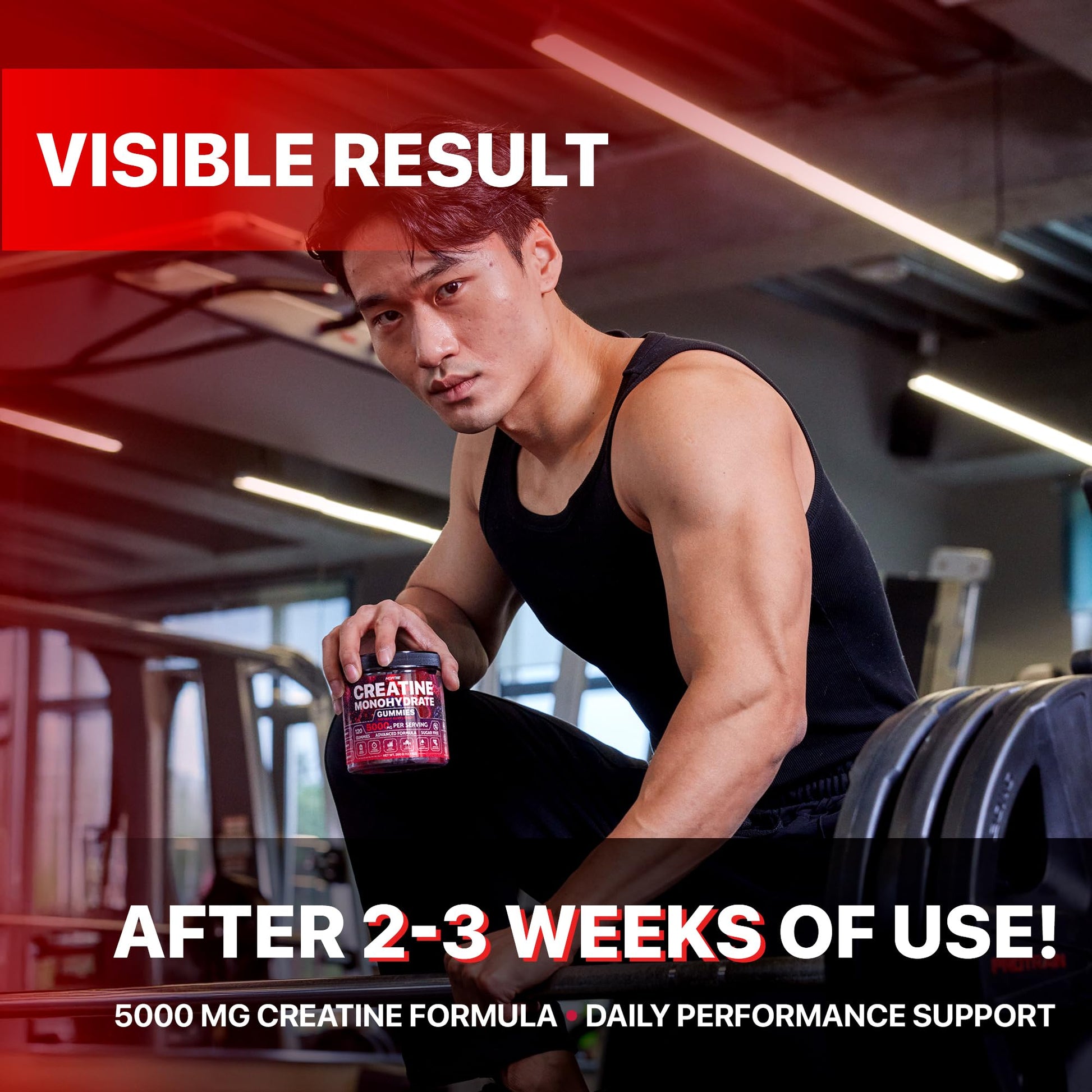 Hofnie Creatine Monohydrate Gummies 5000 mg – Vegan, Sugar-Free Pre Workout Creatine for Men & Women – Raspberry & BlackBerry Flavored Chewable Creatine Monohydrate, 120 Gummies (30-Day Supply) Hofnie buy supplements canada