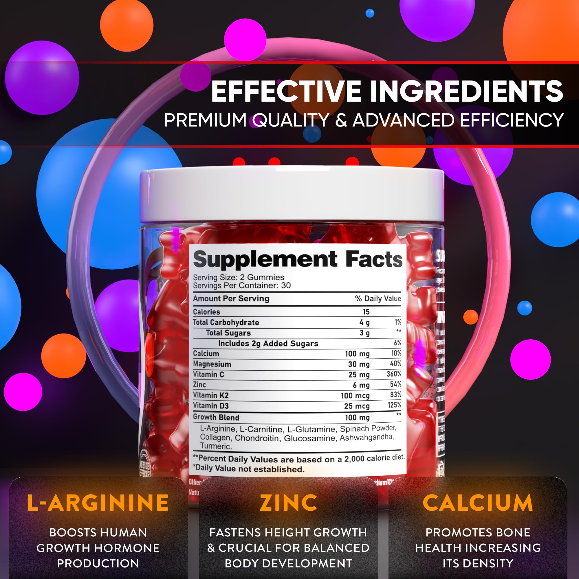 BIOTEQUELAB Height Growth Increase Gummies Vitamins, Grow Tall Supplement, Calcium, Magnesium, Zinc, Ashwagandha, BTQ BIOTEQUE LAB buy supplements canada