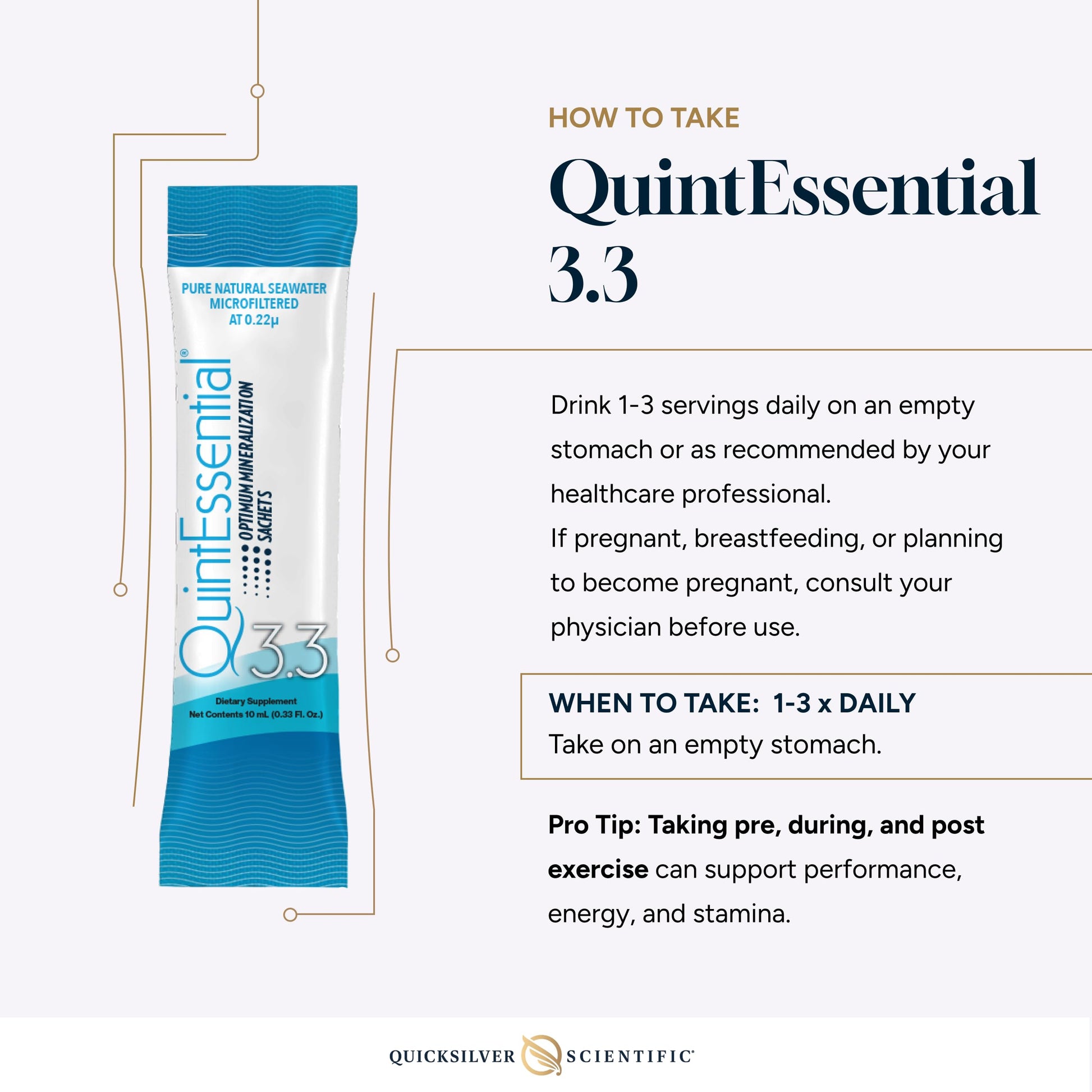 Quicksilver Scientific Quintessential 3.3 Sachets - Hypertonic Solution - Filtered Sea Water Hydration Packets - Liquid Minerals for Muscle Recovery, Stamina + Mineral Replenishment (30 Count) Quicksilver Scientific buy supplements canada